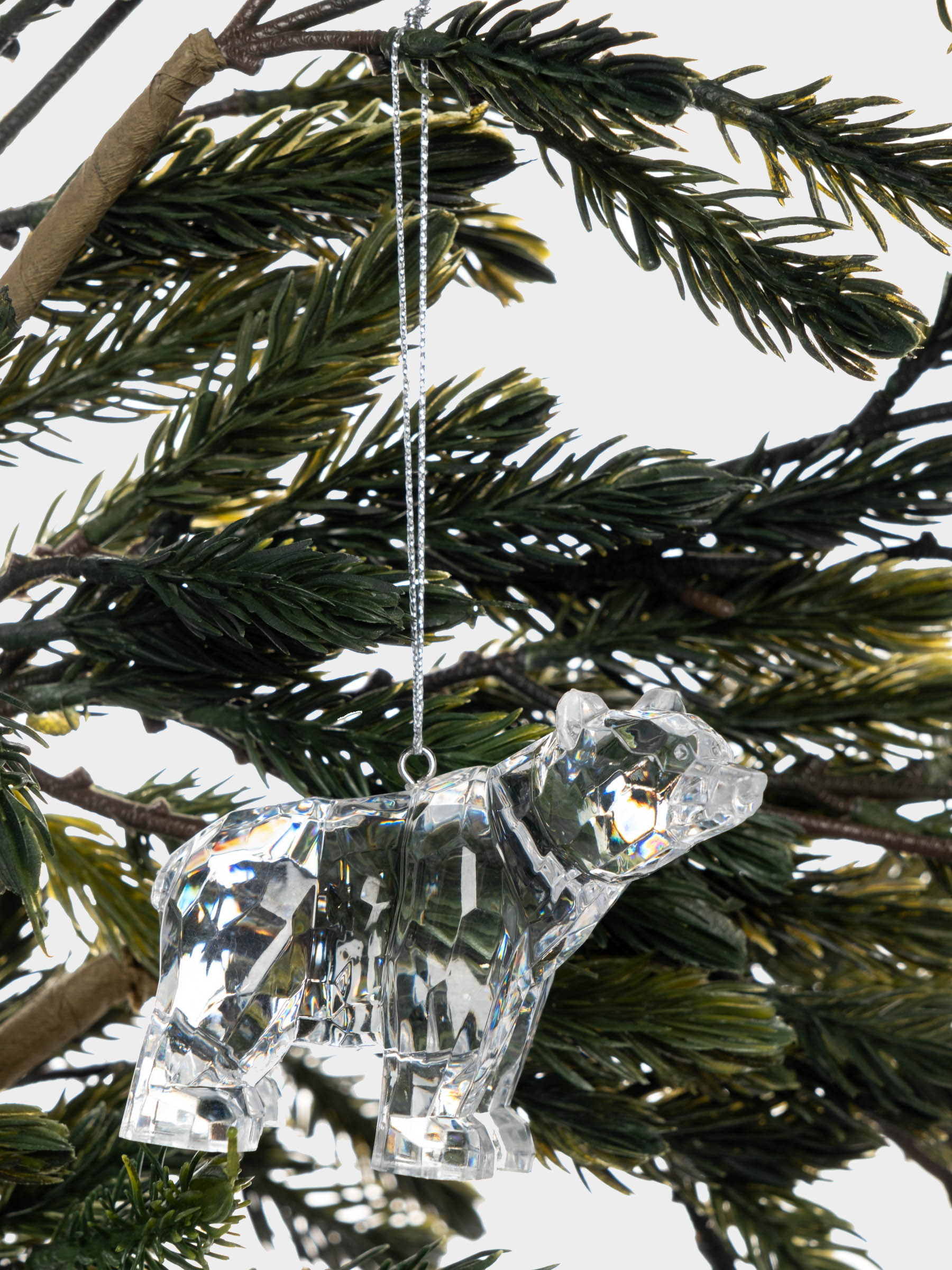 Игрушка елочная, 8 см, акрил, прозрачный, Медведь, Event