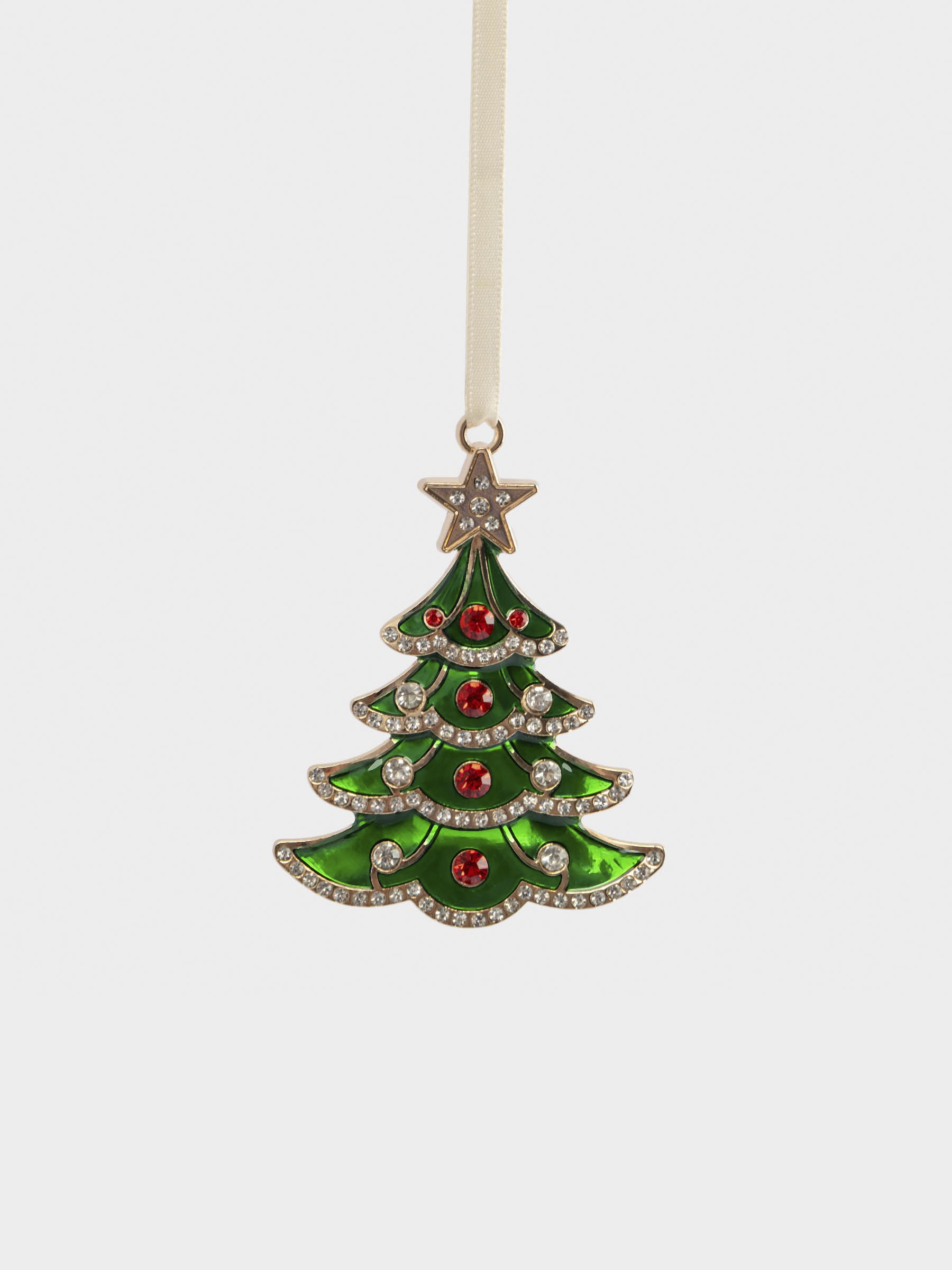 Игрушка елочная, 9 см, металл, зеленая, Елка, New year