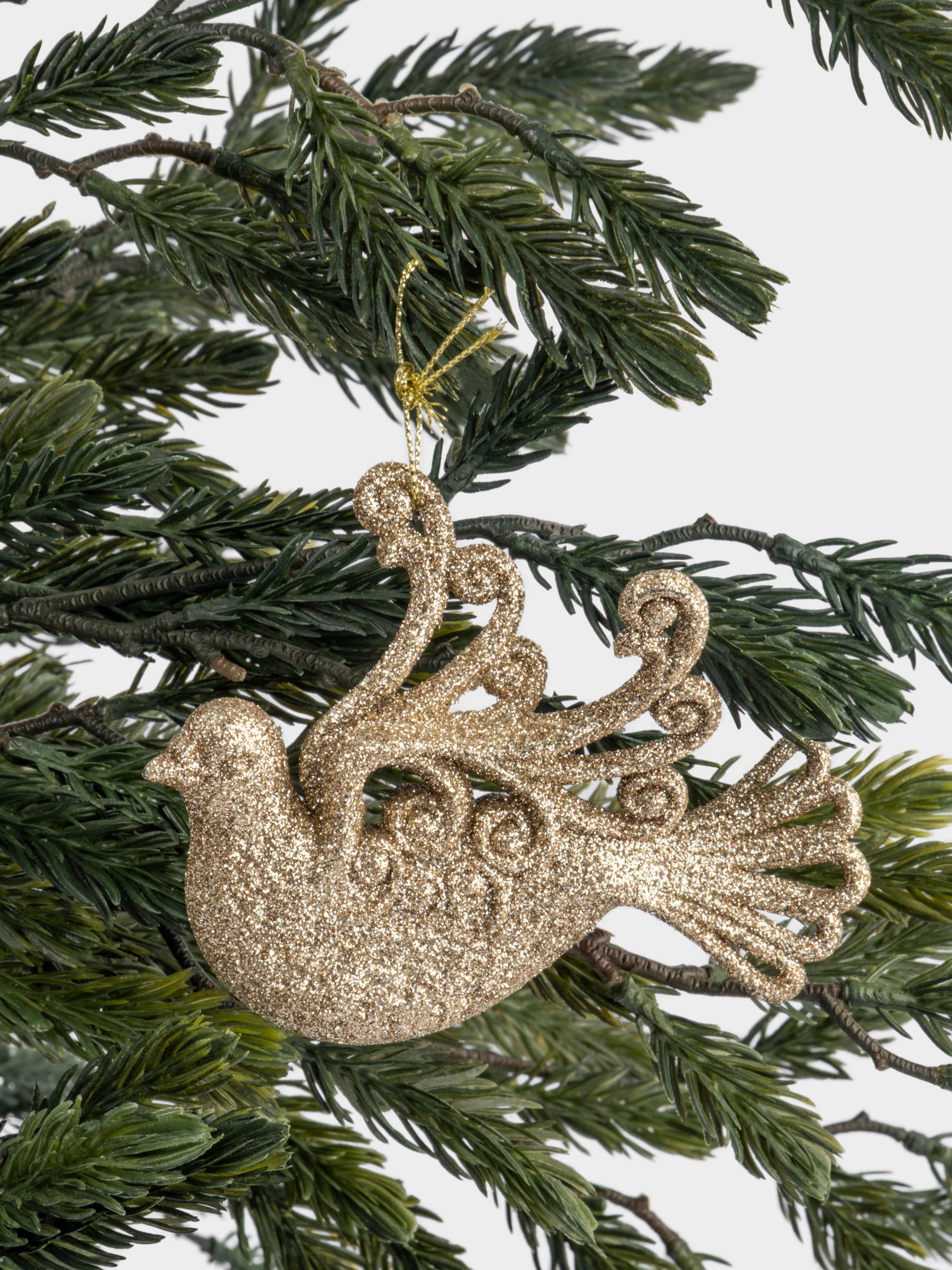 Игрушка елочная, 11х9 см, пластик, шампань, Голубка, New year