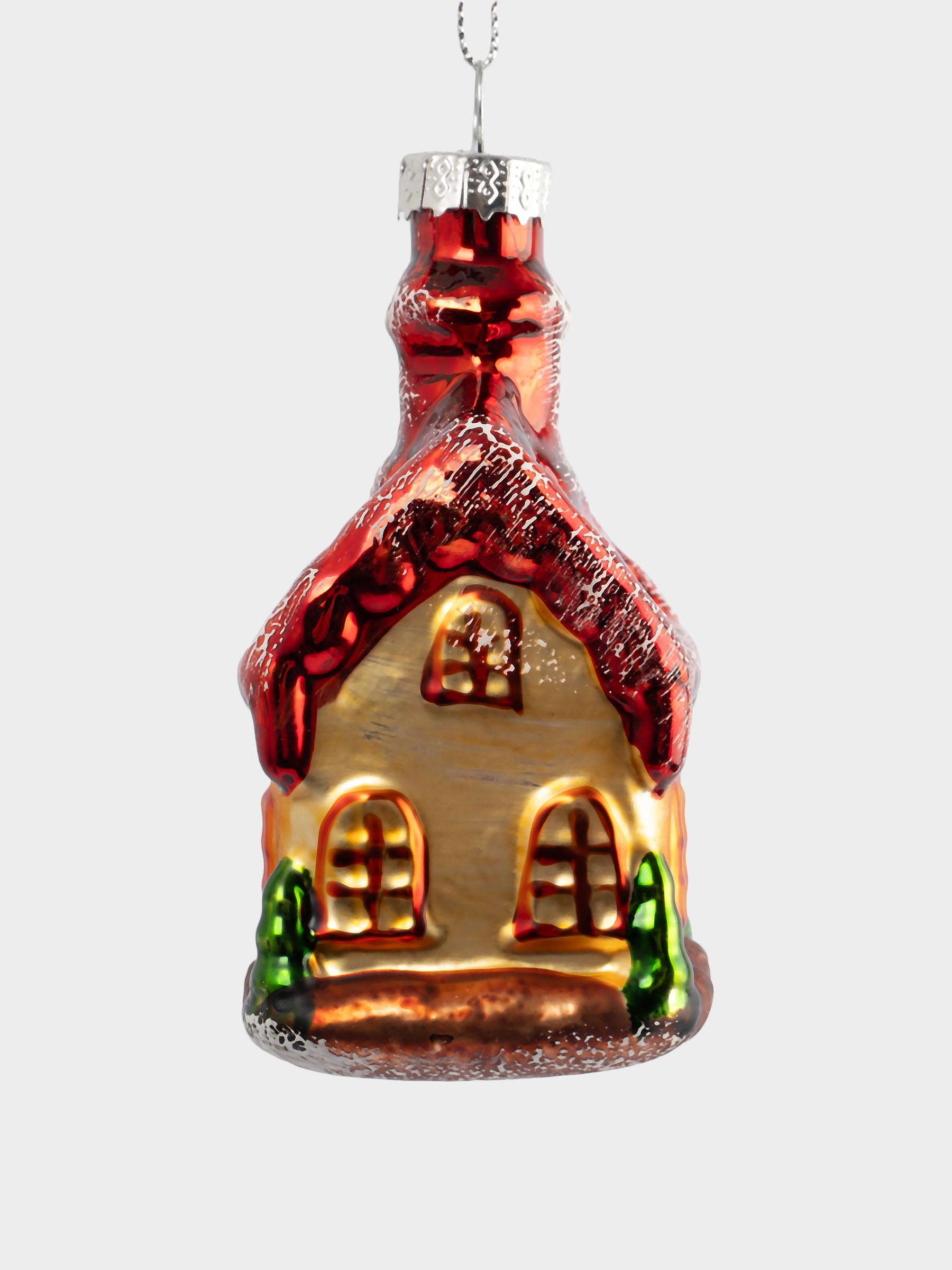 Игрушка елочная, 5х8 см, стекло, Домик, New year