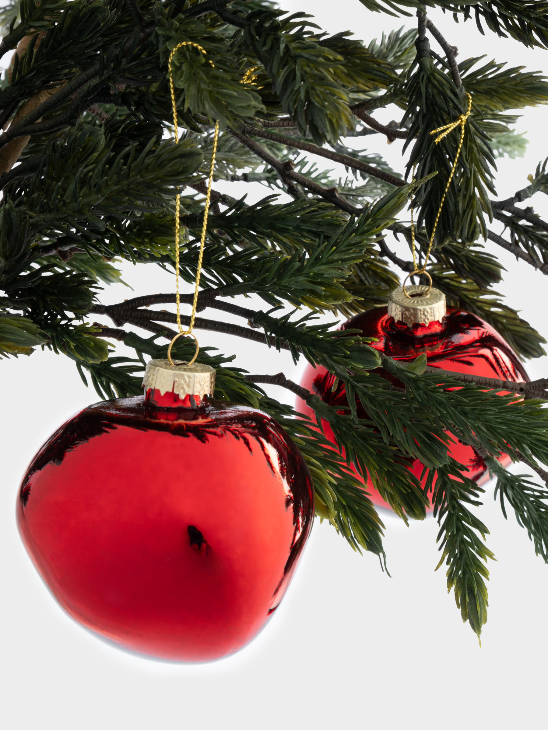 Игрушка елочная, 8 см, 2 шт, стекло, красная, Абстрактный шар, New year