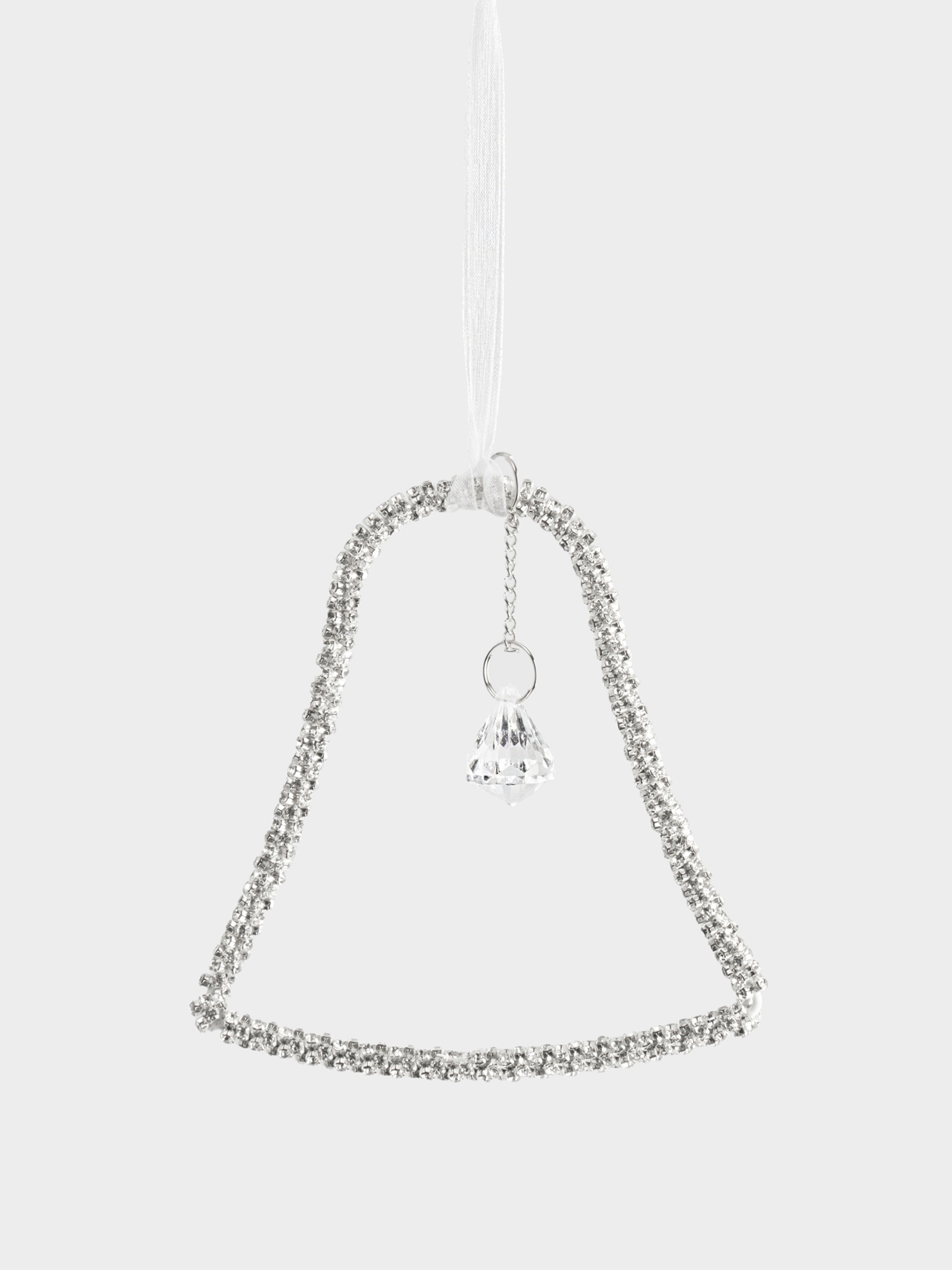 Игрушка елочная, 12 см, пластик/металл, серебристая, Колокольчик, Event