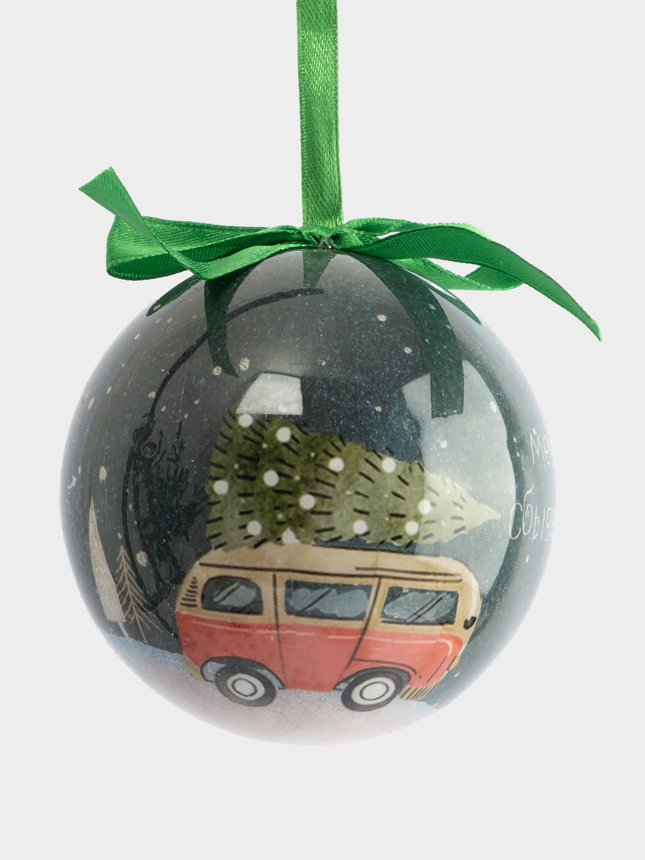 Игрушка елочная, 7 см, пенопласт, шар, Машинка, New year