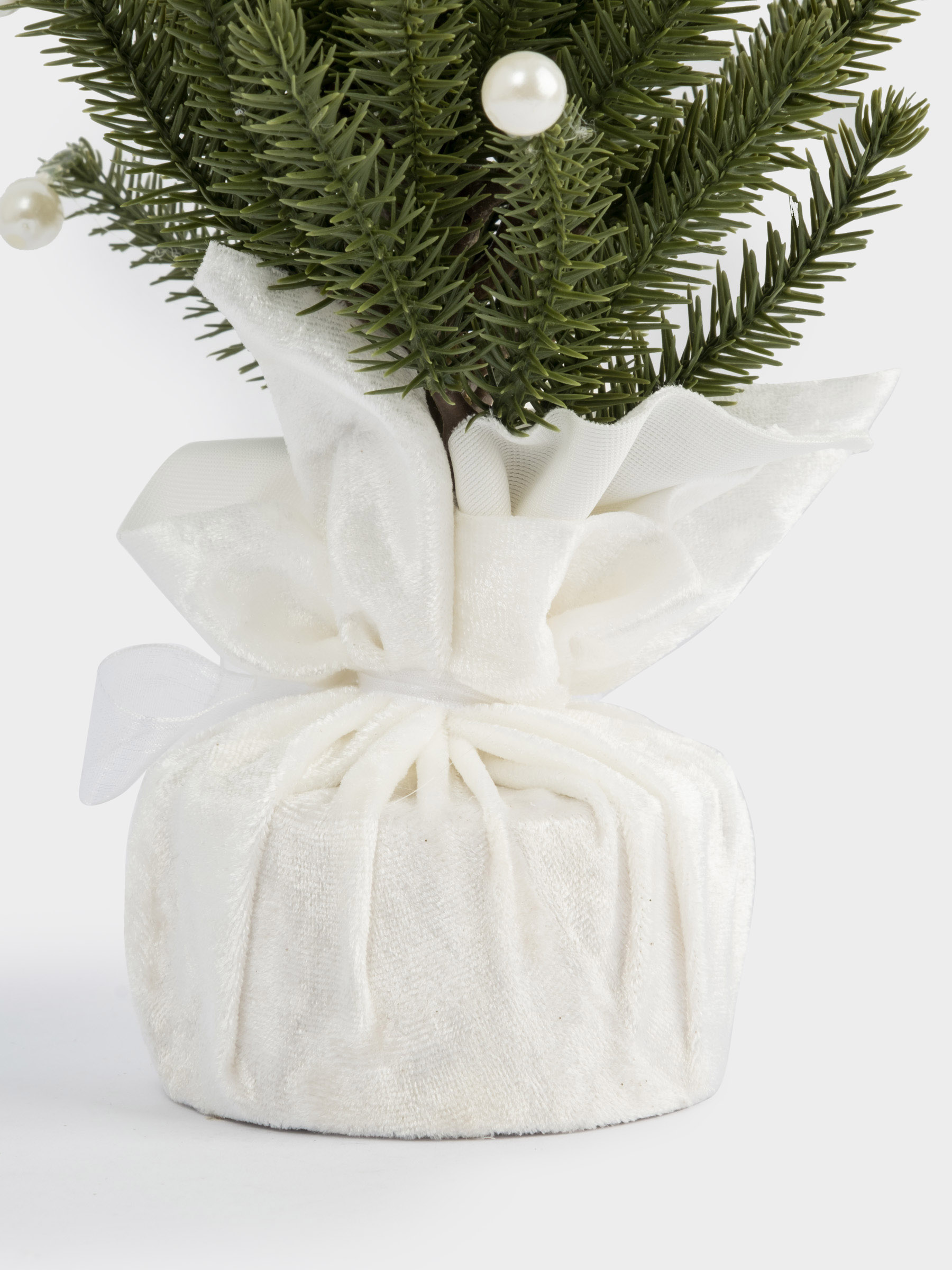 Ель искусственная, 40 см, полиэтилен, Жемчуг, New year