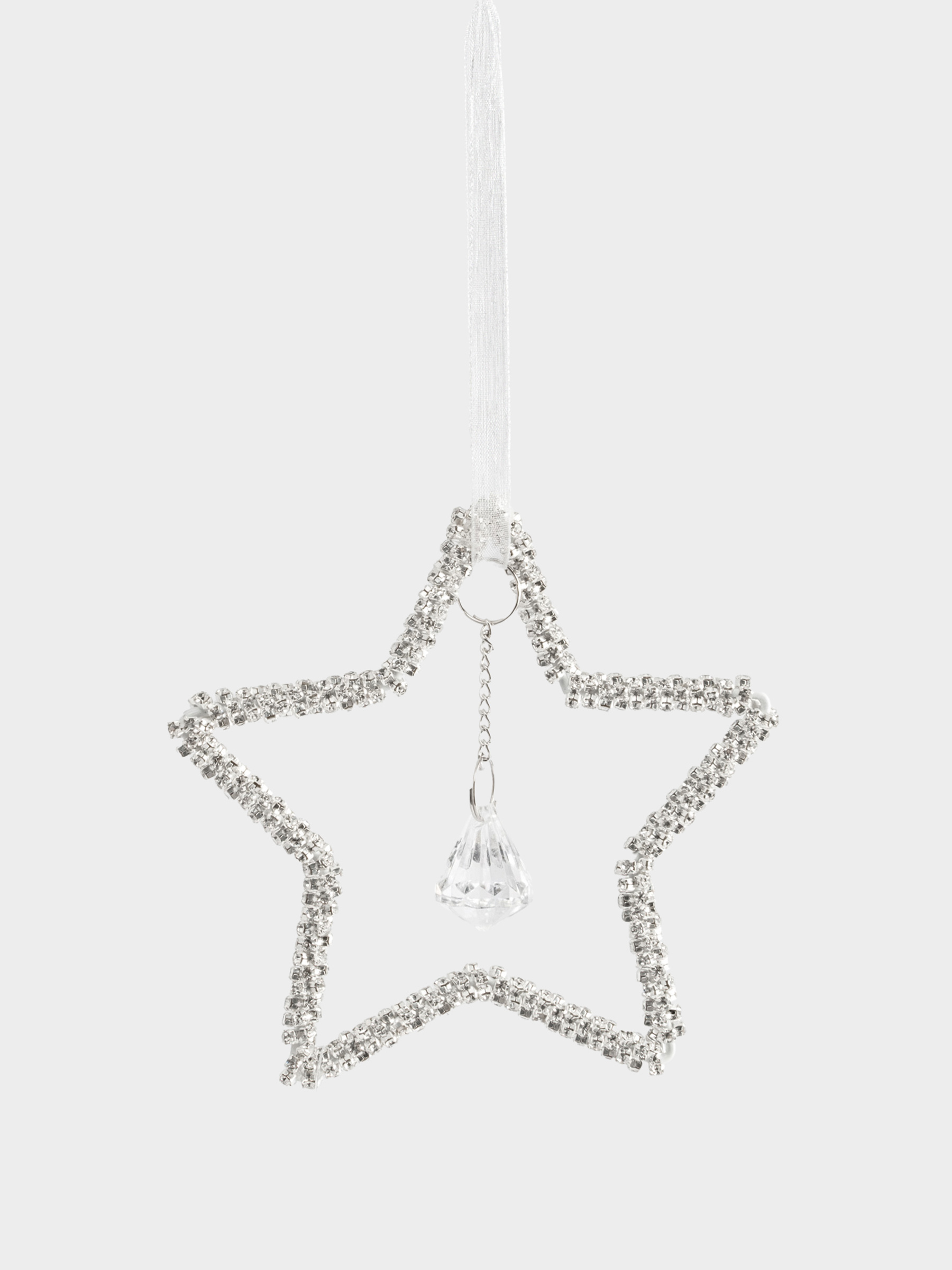 Игрушка елочная, 10 см, пластик/металл, серебристая, Звезда, Event