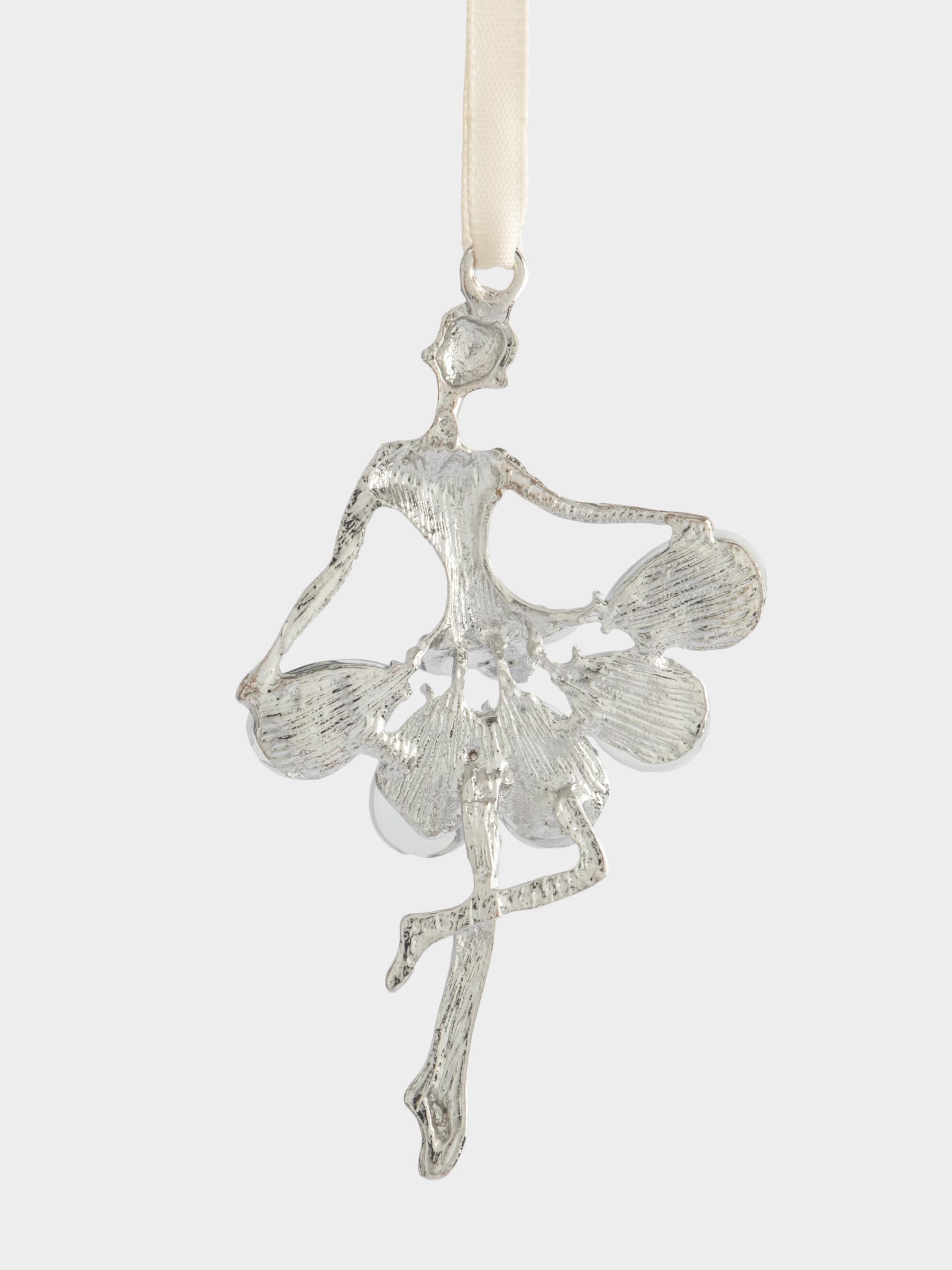 Игрушка елочная, 8 см, металл, серебристая, Балерина, Event