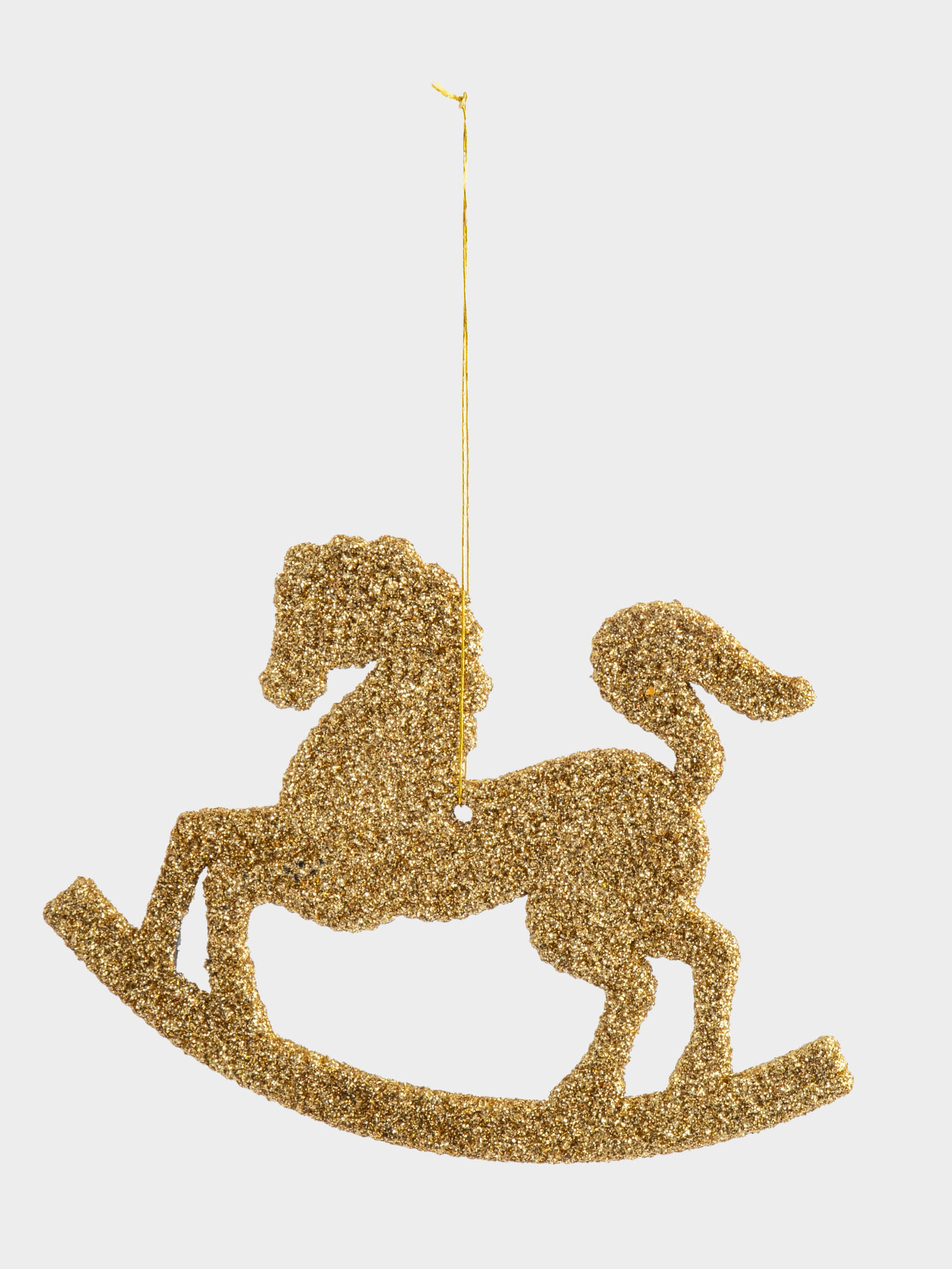 Игрушка елочная, 12x9 см, 2 шт, пластик, Лошадка-качалка, New year