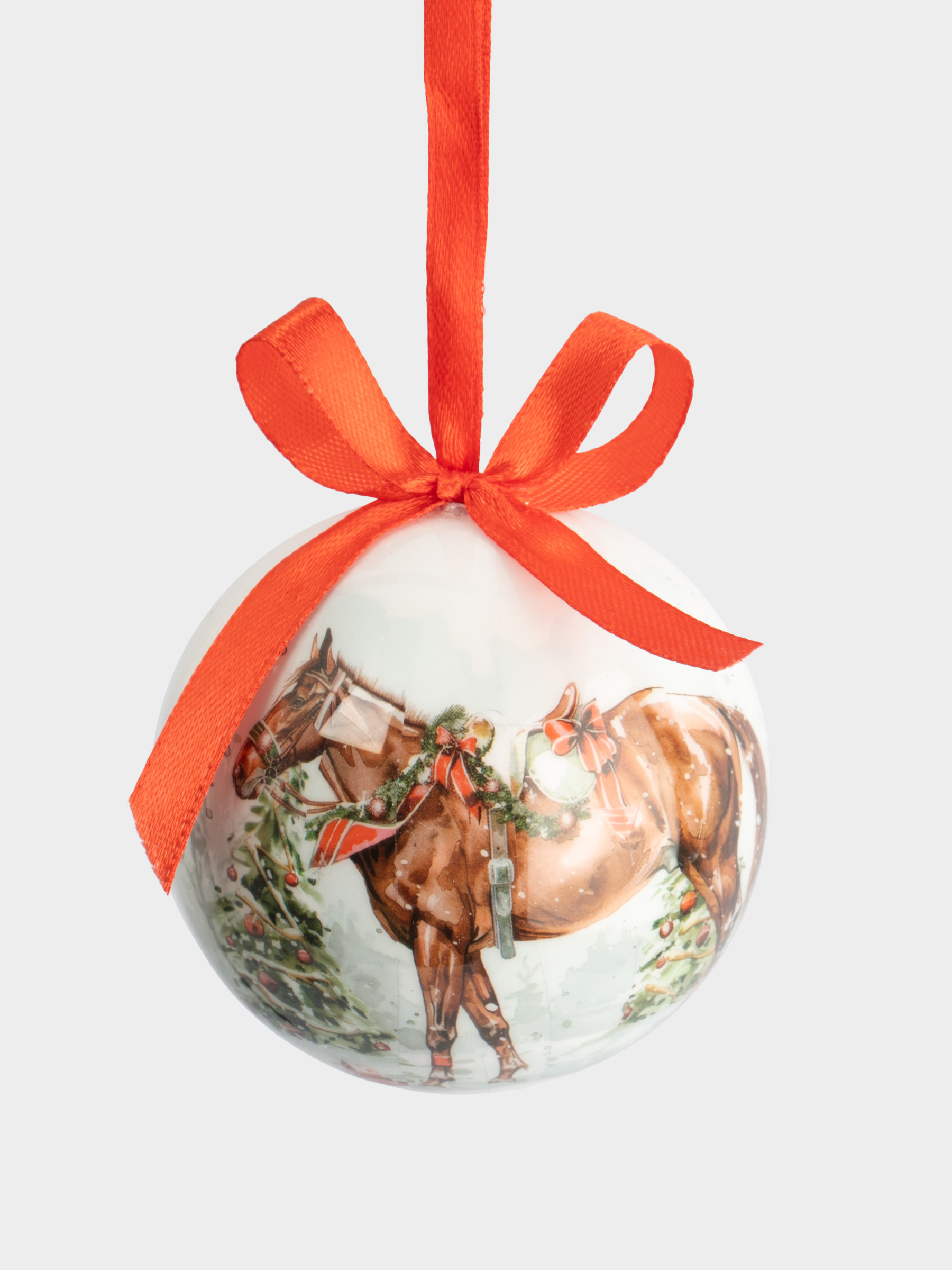 Игрушка елочная, 7 см, пенопласт, шар, Лошадка, Bright horse