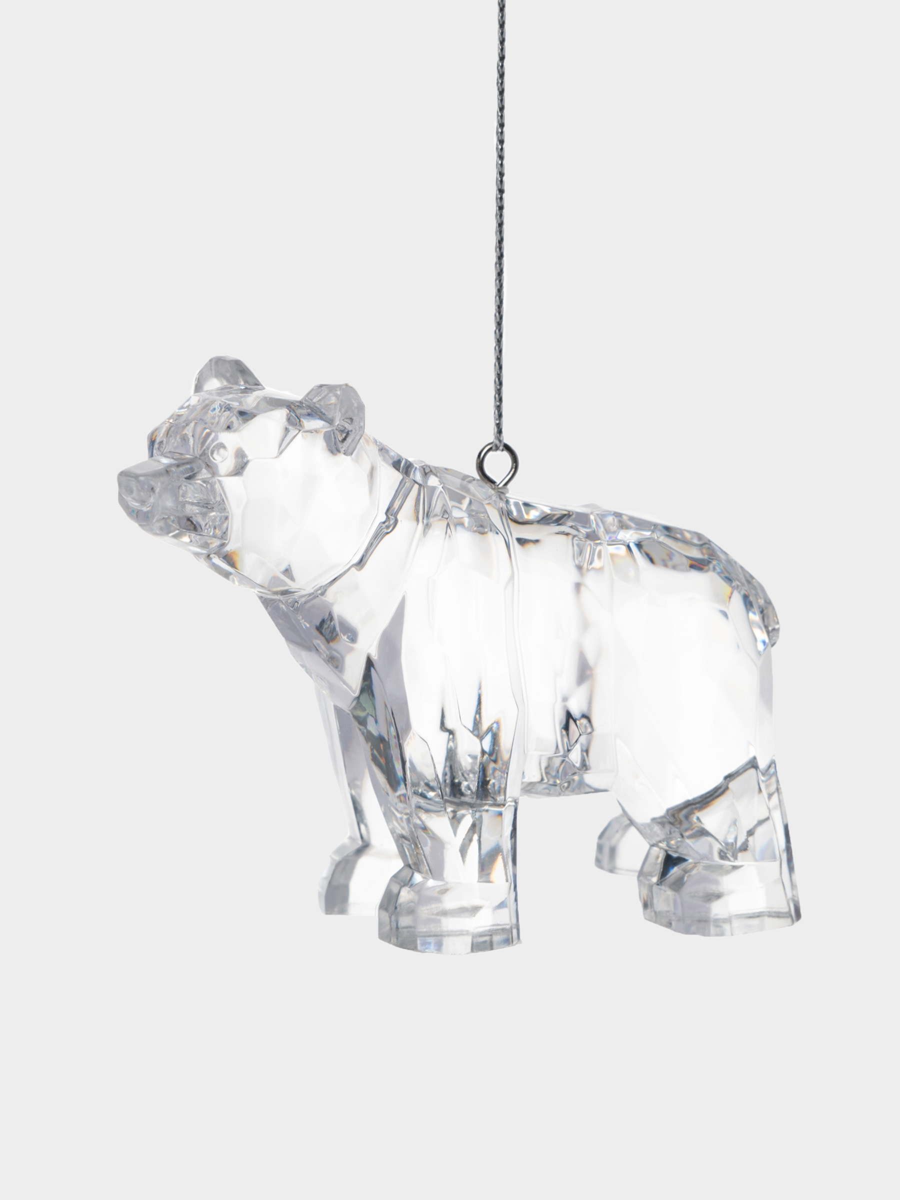 Игрушка елочная, 8 см, акрил, прозрачный, Медведь, Event