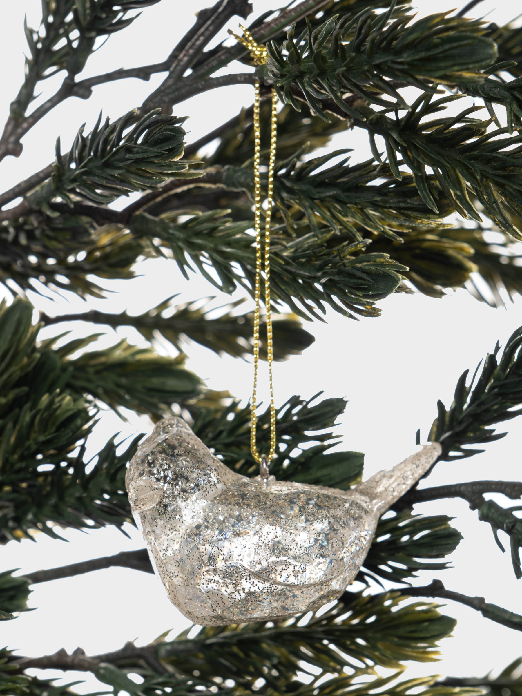 Игрушка елочная, 6 см, акрил, шампань, Птица, New year