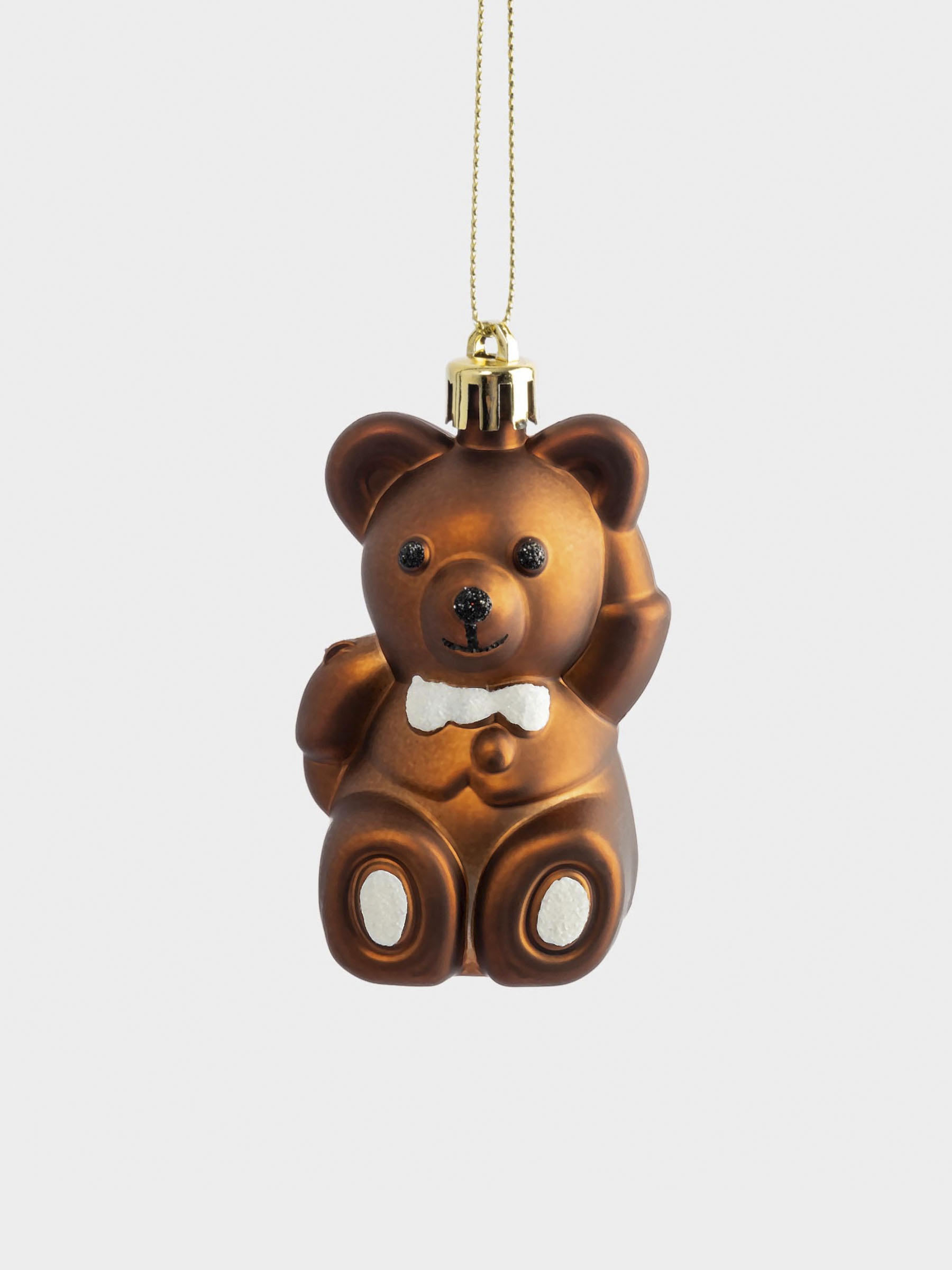 Игрушка елочная, 4х8 см, пластик, коричневая, Мишка, New year