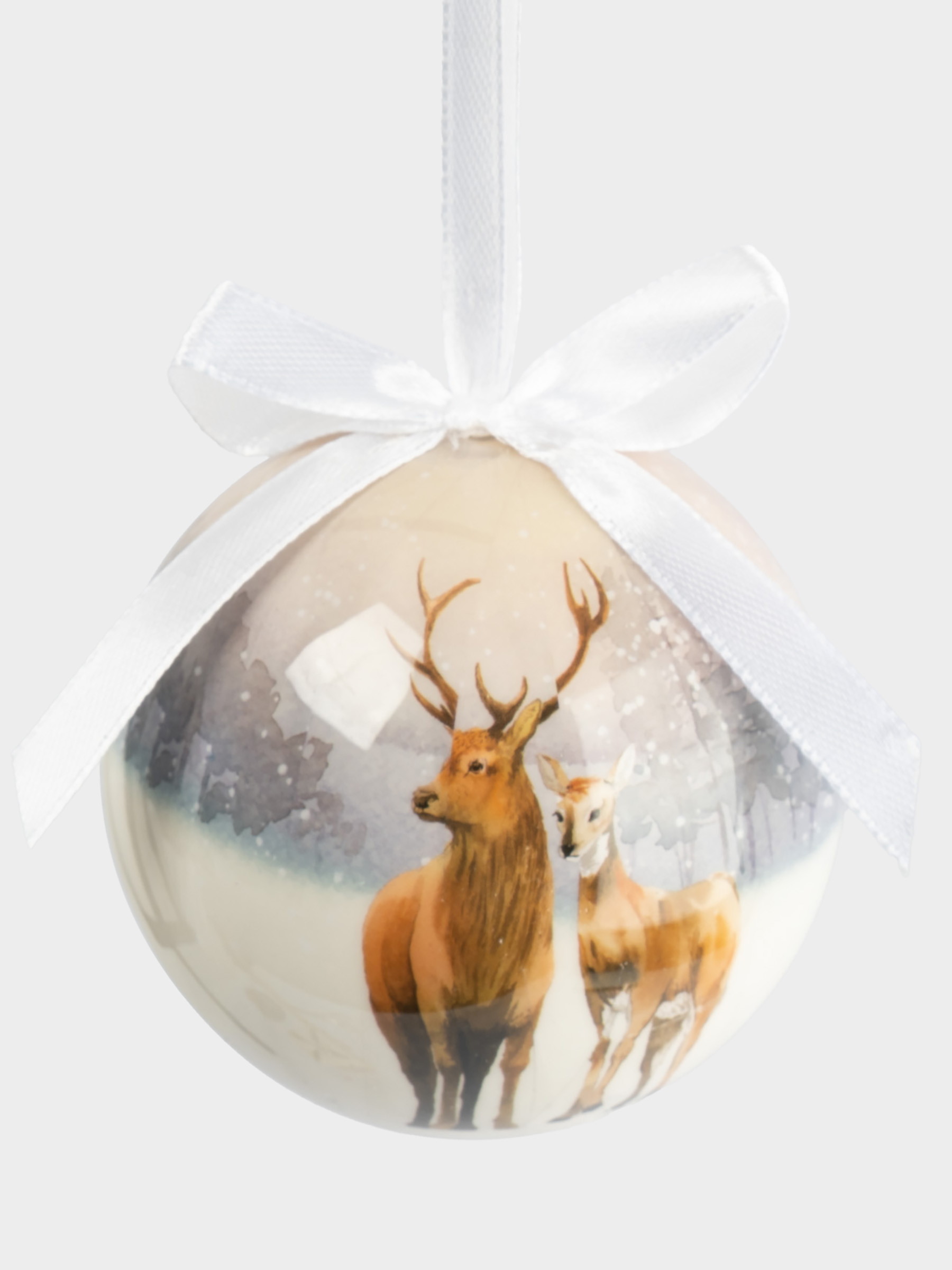 Игрушка елочная, 7 см, пенопласт, шар, Олени, New year