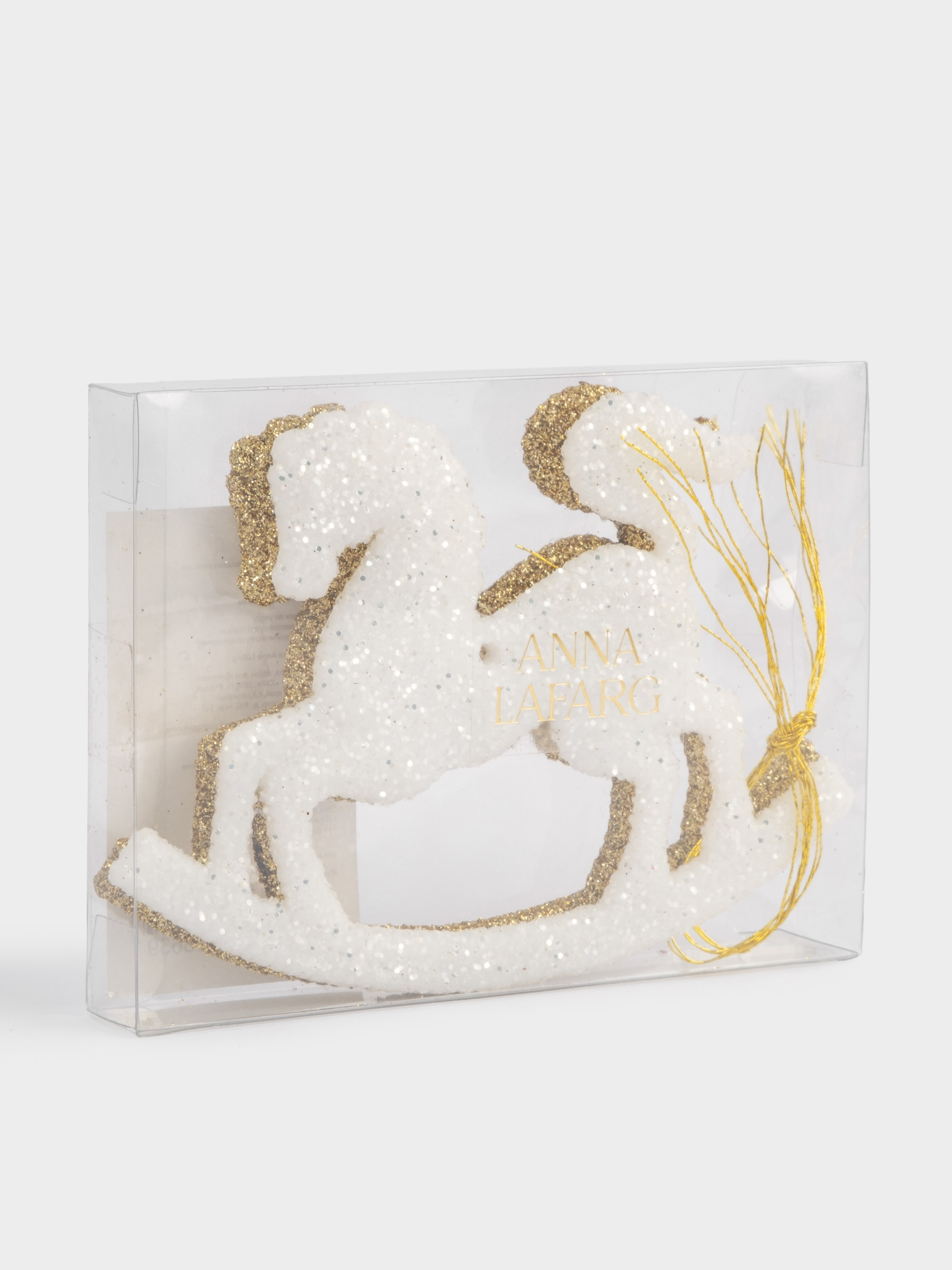 Игрушка елочная, 12x9 см, 2 шт, пластик, Лошадка-качалка, New year