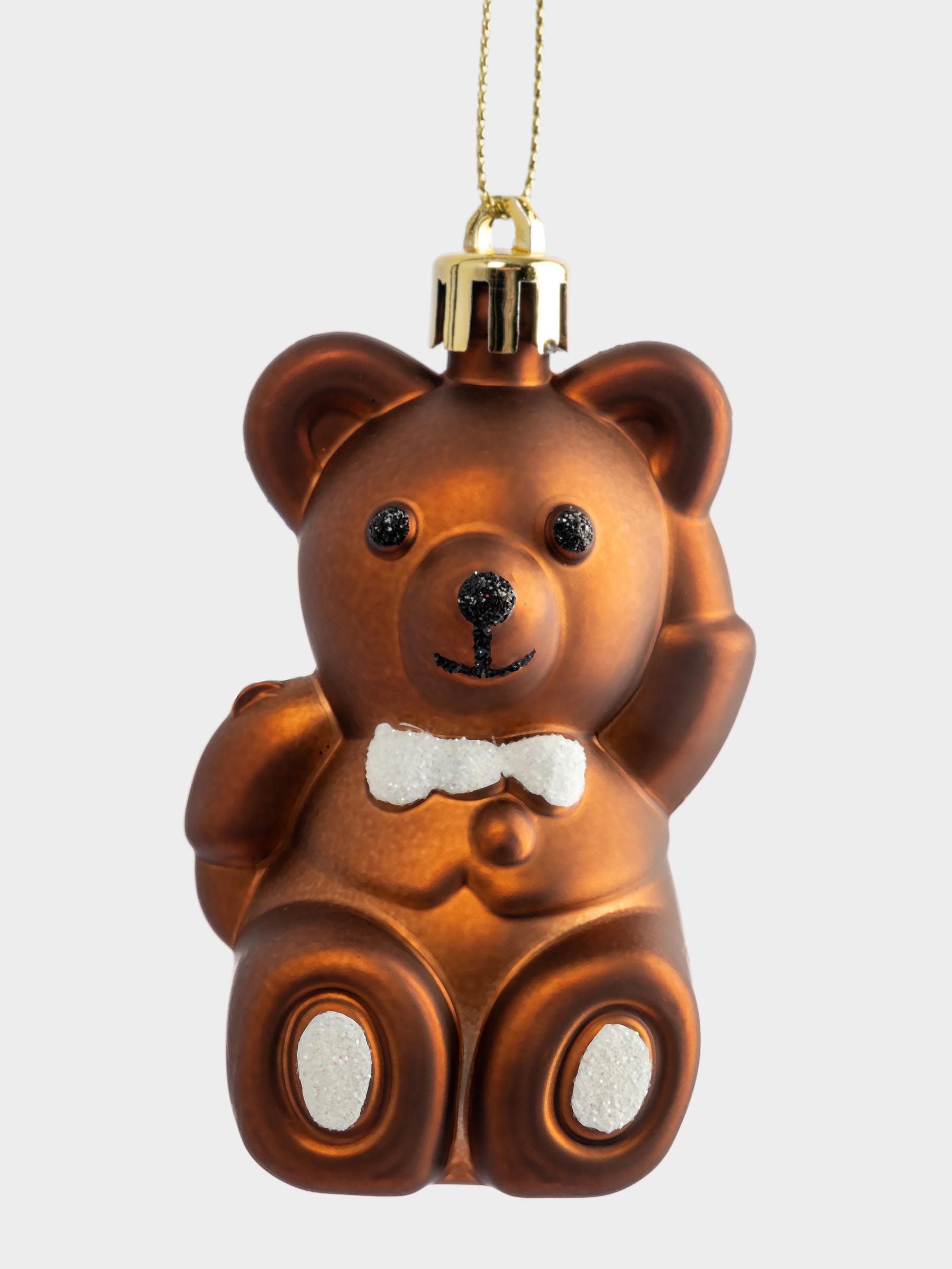 Игрушка елочная, 4х8 см, пластик, коричневая, Мишка, New year