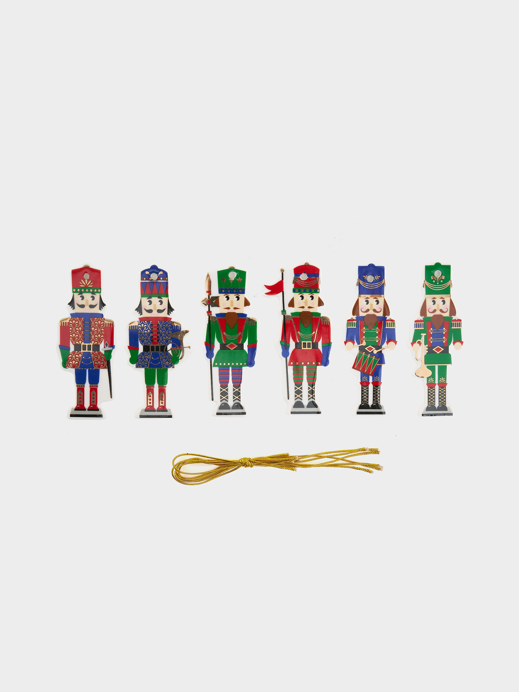 Набор ёлочных украшений, 6 пр, 9x4 см, фарфор, Щелкунчик