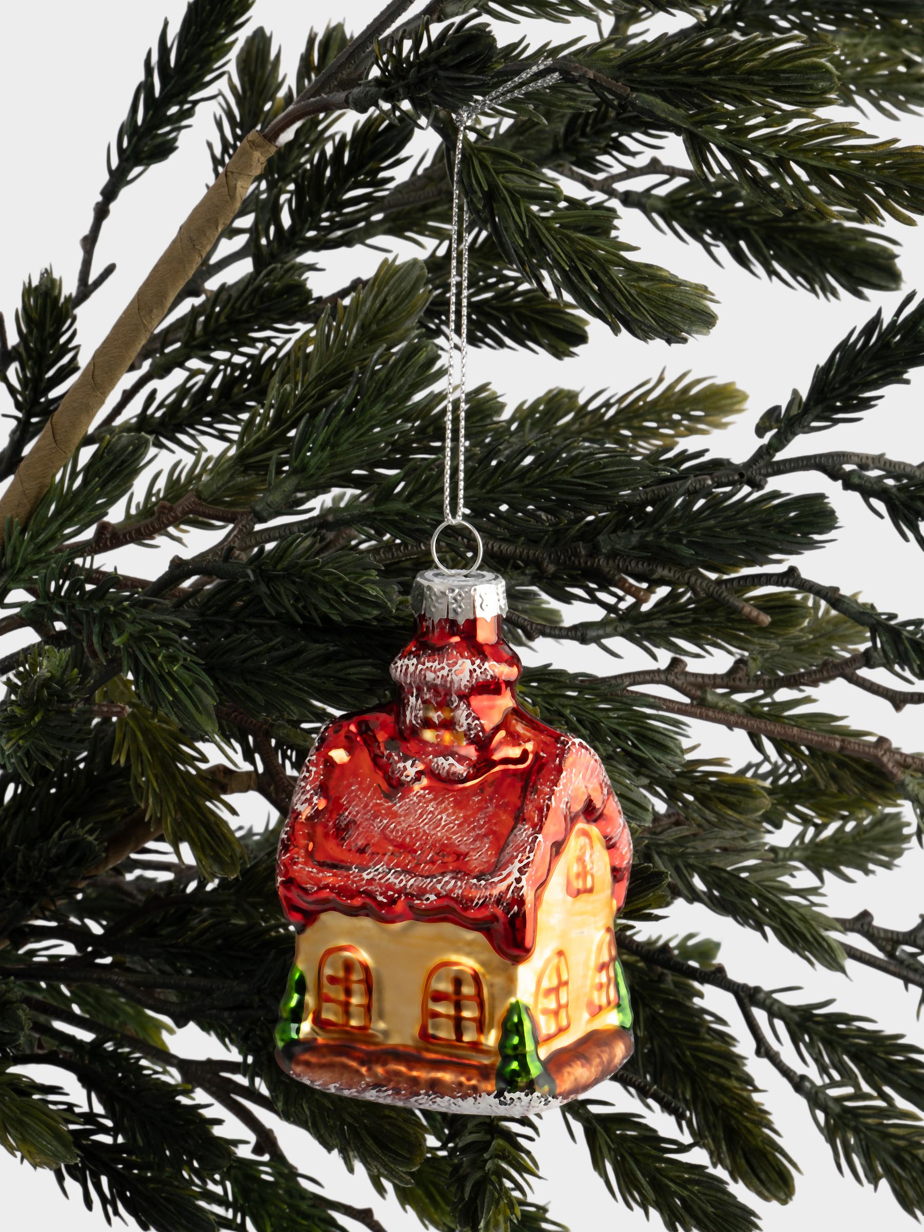 Игрушка елочная, 5х8 см, стекло, Домик, New year