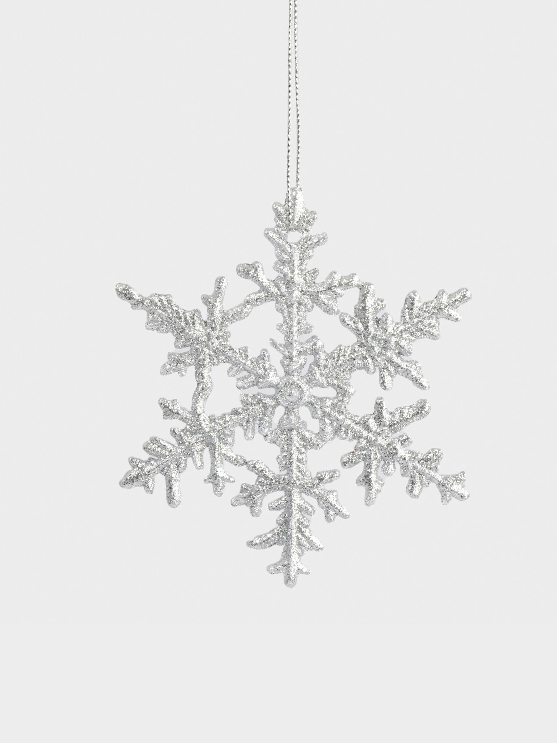 Игрушка елочная, 8 см, пластик, серебристая, Снежинка, Event