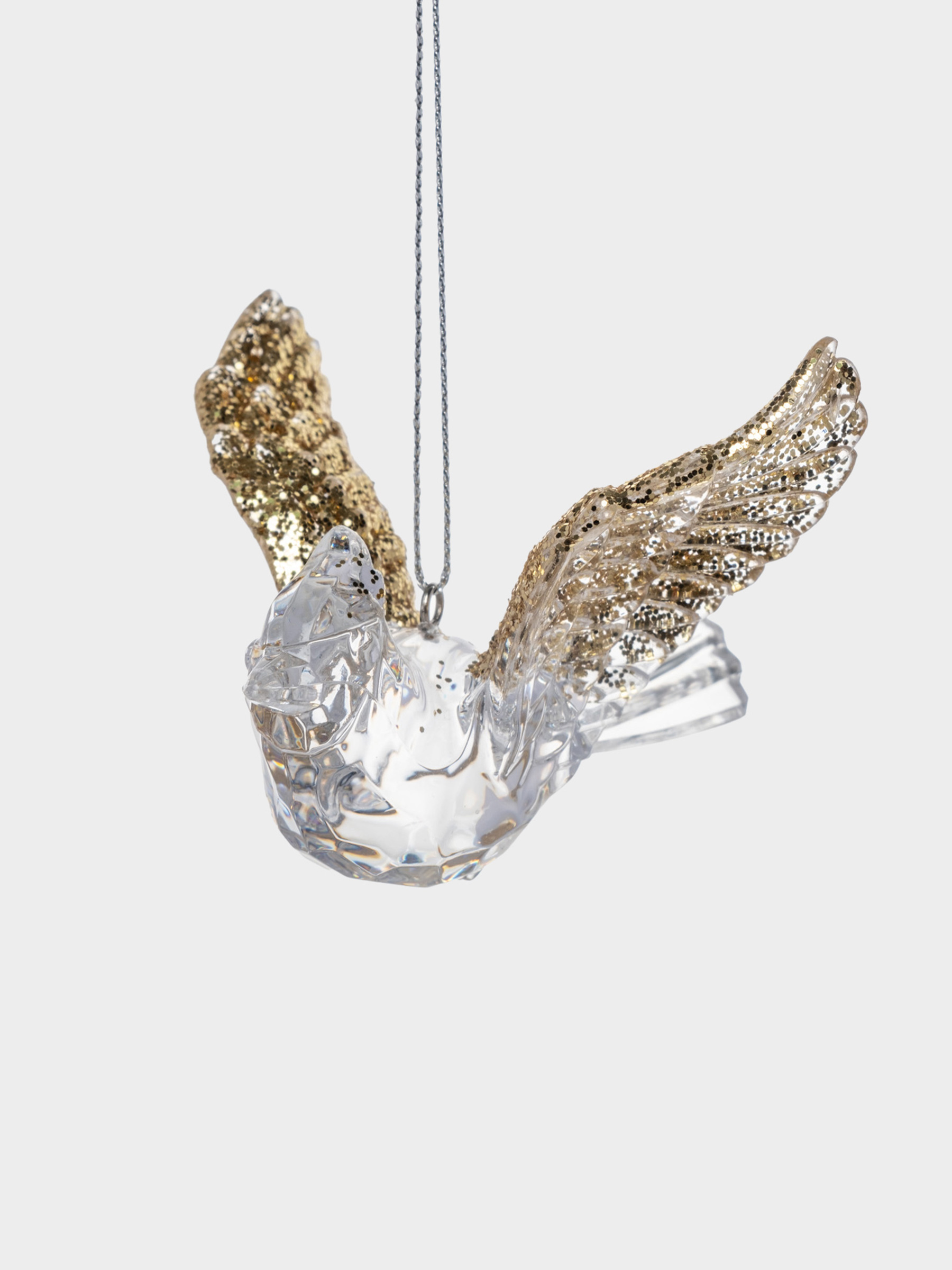 Игрушка елочная, 9 см, акрил, прозрачно-золотистая, Птица, Event