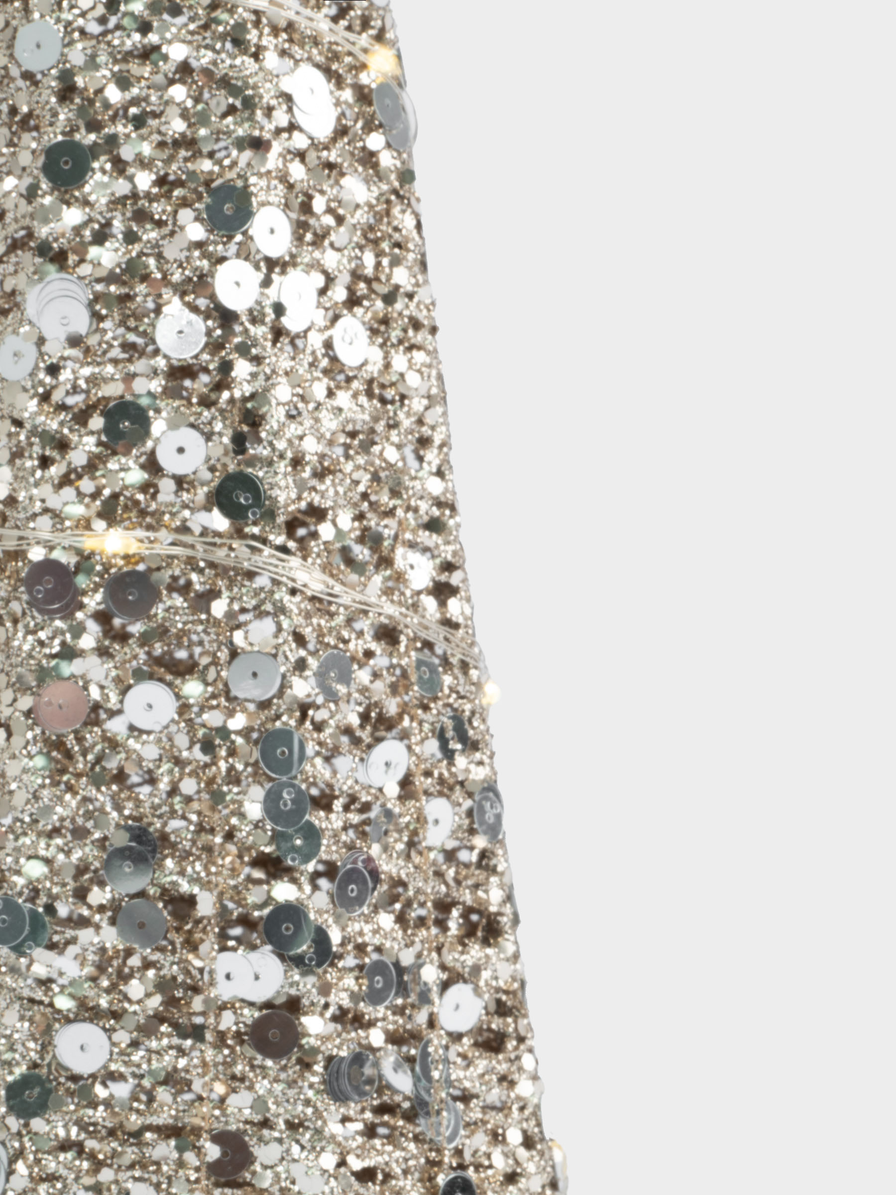 Ель-конус, 40 см, с подсветкой, полиэстер/металл, шампань, Celebration