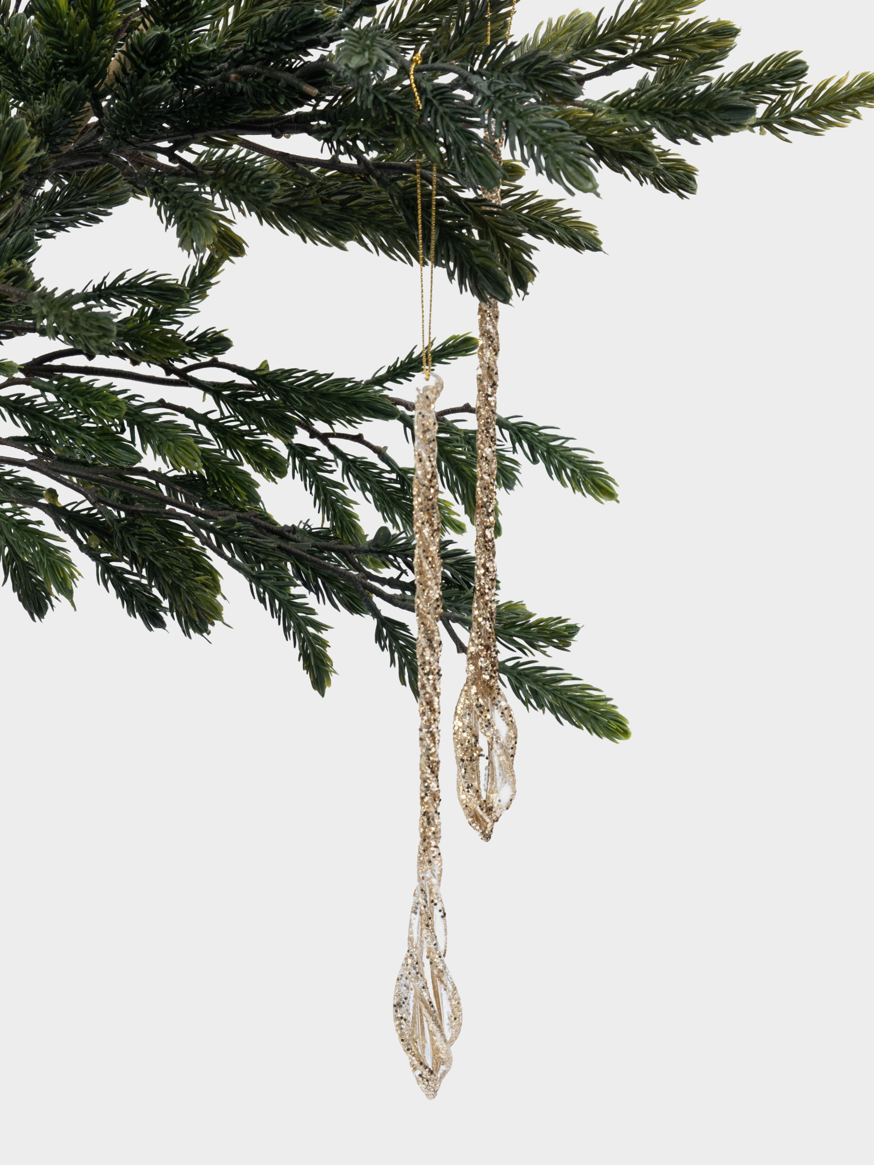 Игрушка елочная, 25 см, 2 шт, стекло, шампань, Сосулька, Event