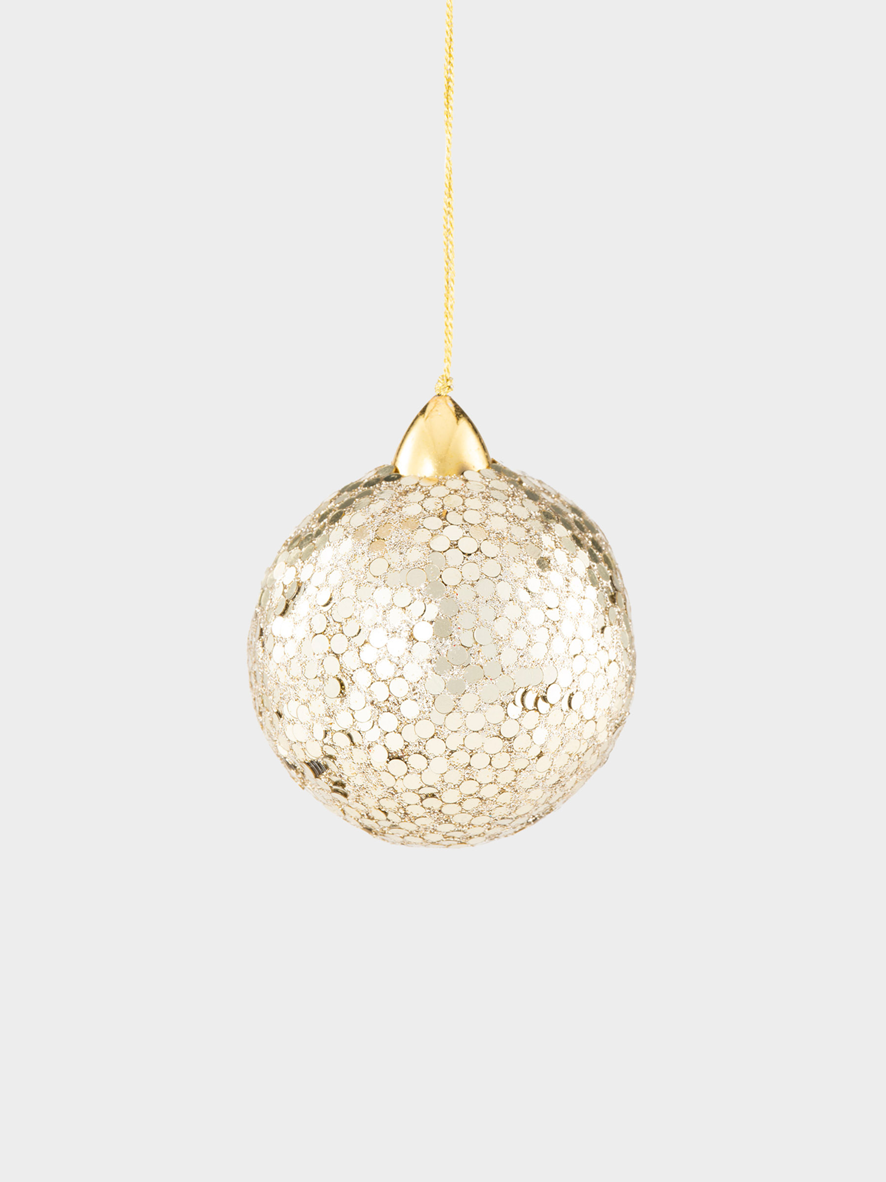 Игрушка елочная, 6 см, пластик/пайетки, шампань, Шар, New year