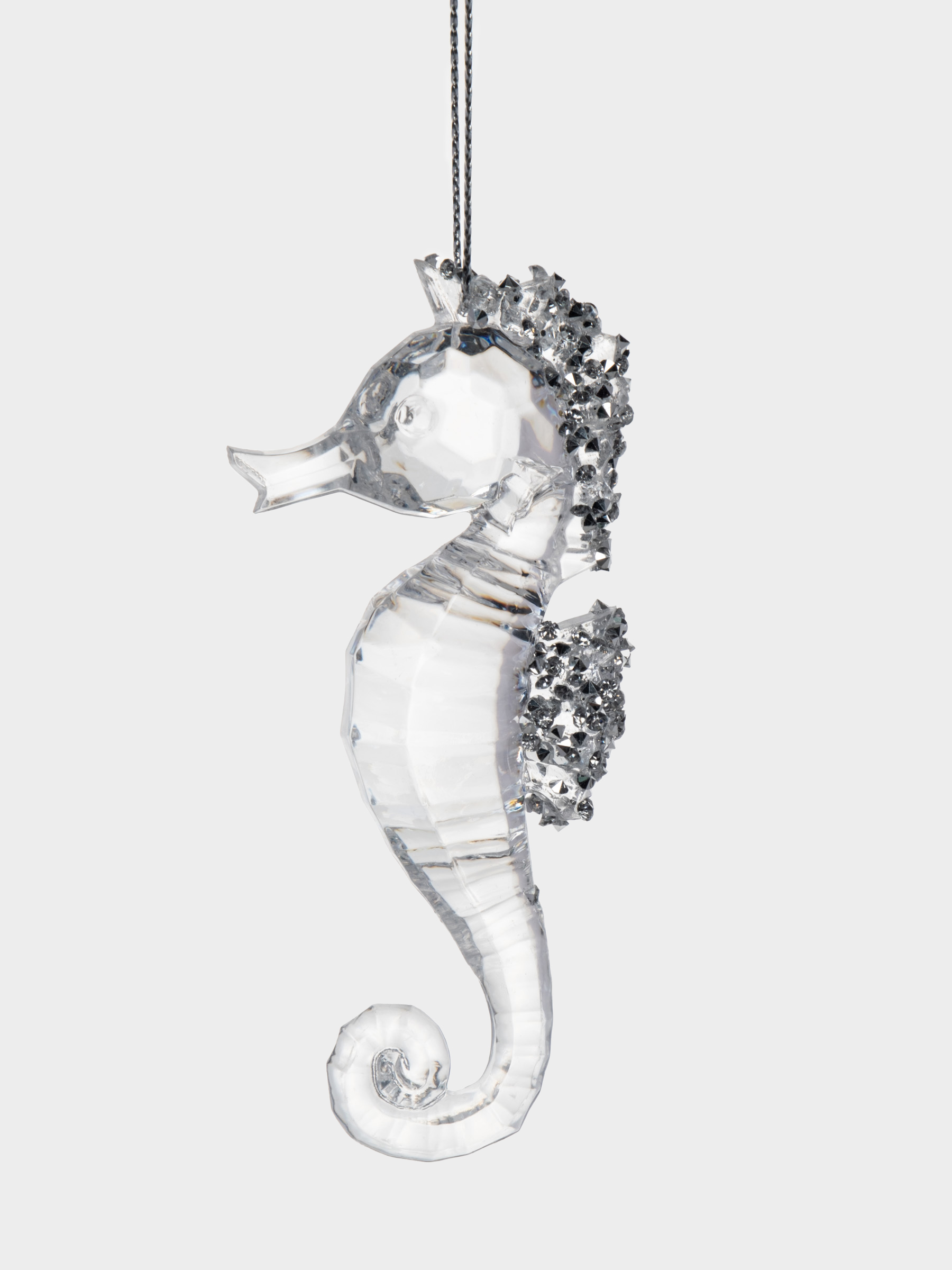 Игрушка елочная, 9 см, акрил, прозрачная, Морской конек, Event