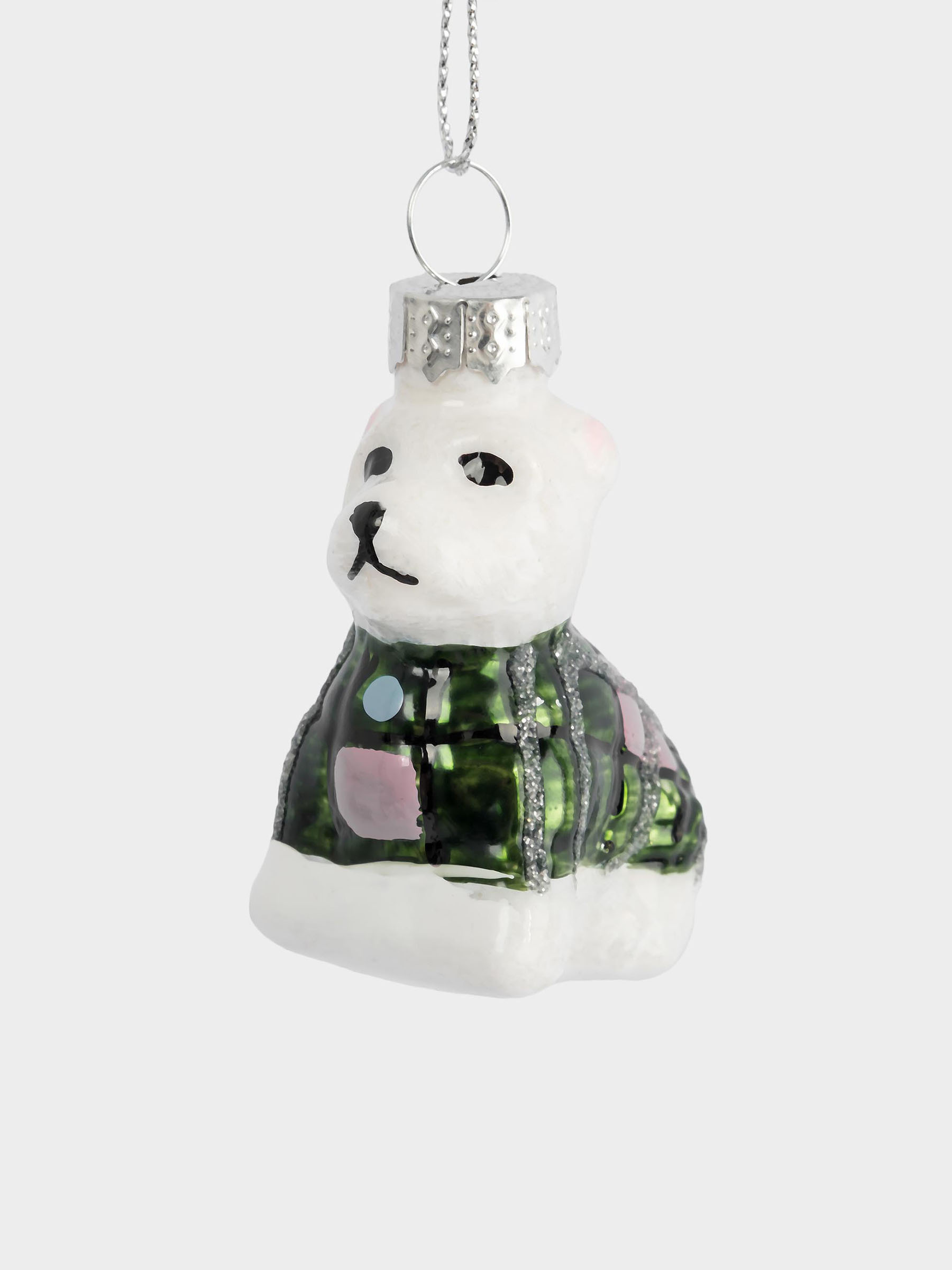 Игрушка елочная, 4 см, стекло, зеленая, Собака, New year