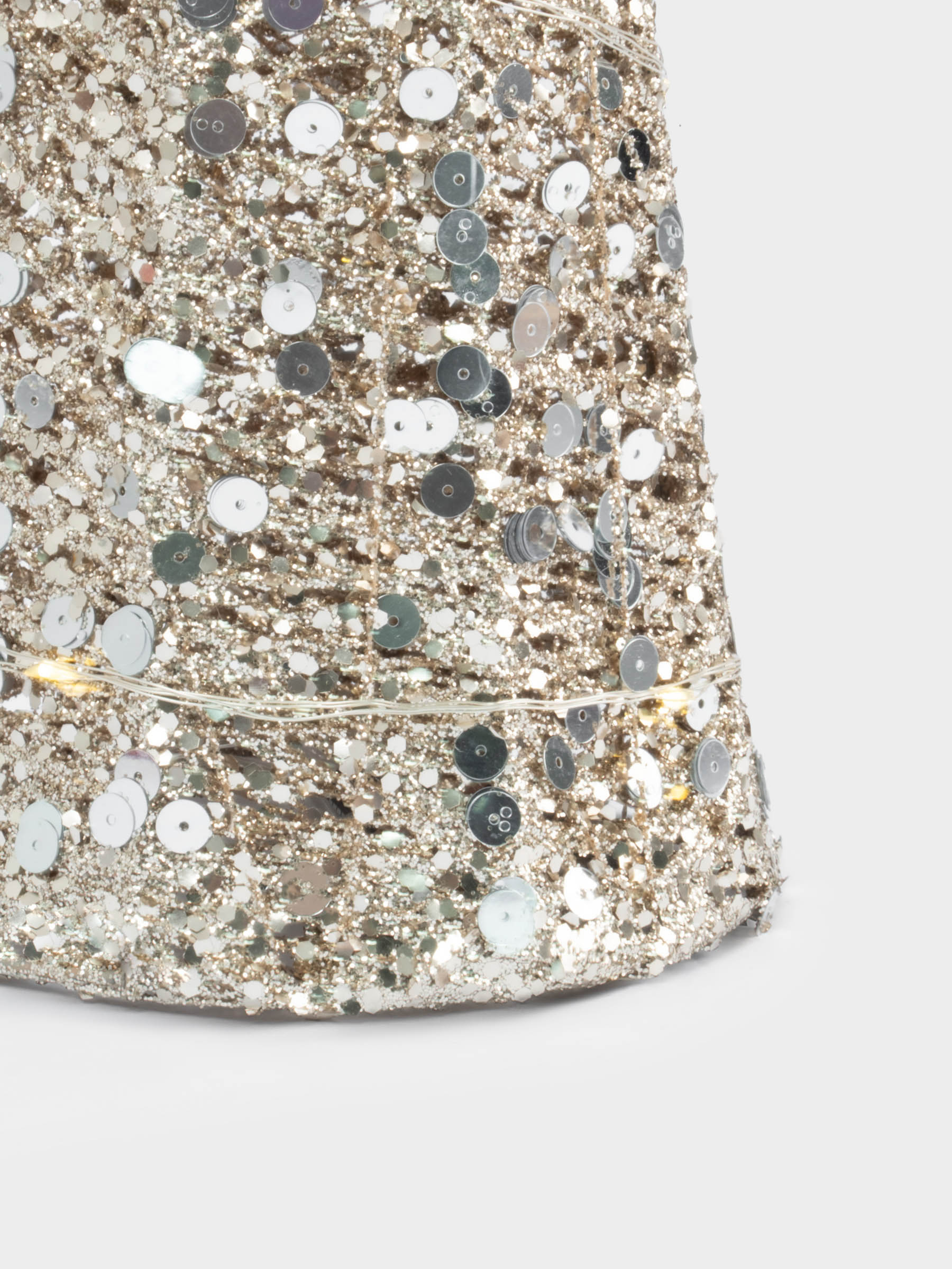 Ель-конус, 40 см, с подсветкой, полиэстер/металл, шампань, Celebration