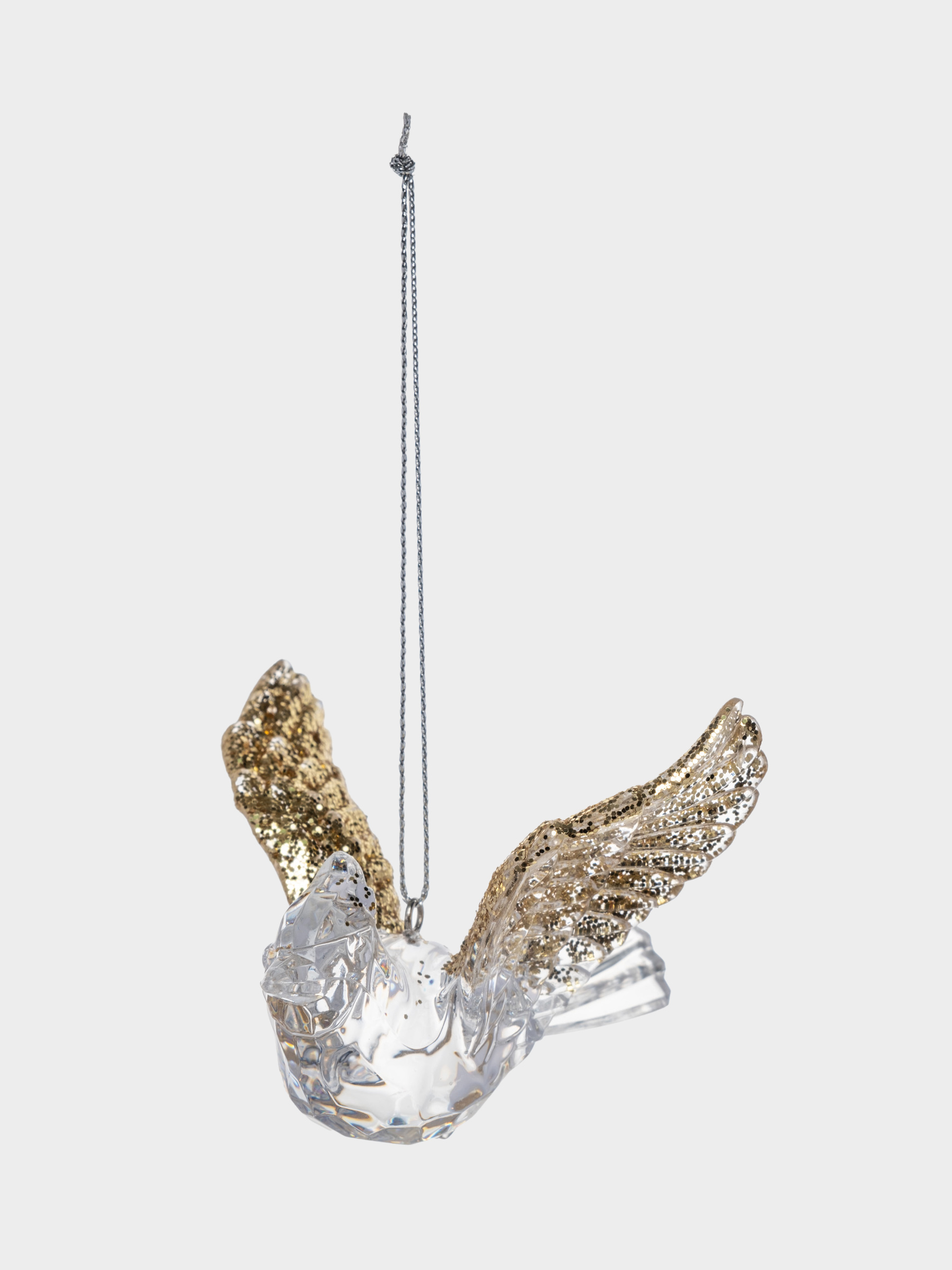 Игрушка елочная, 9 см, акрил, прозрачно-золотистая, Птица, Event