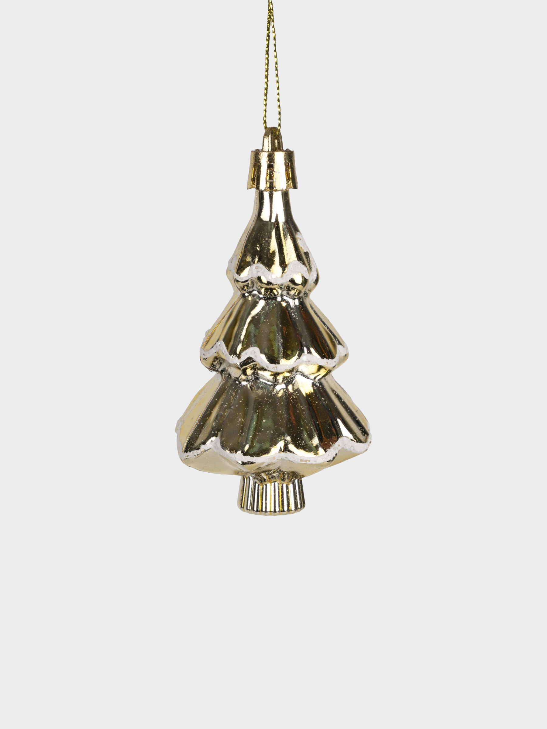 Набор елочных игрушек, 7 см, 2 шт, пластик, серебристо-золотистый, Домик и елка, New year