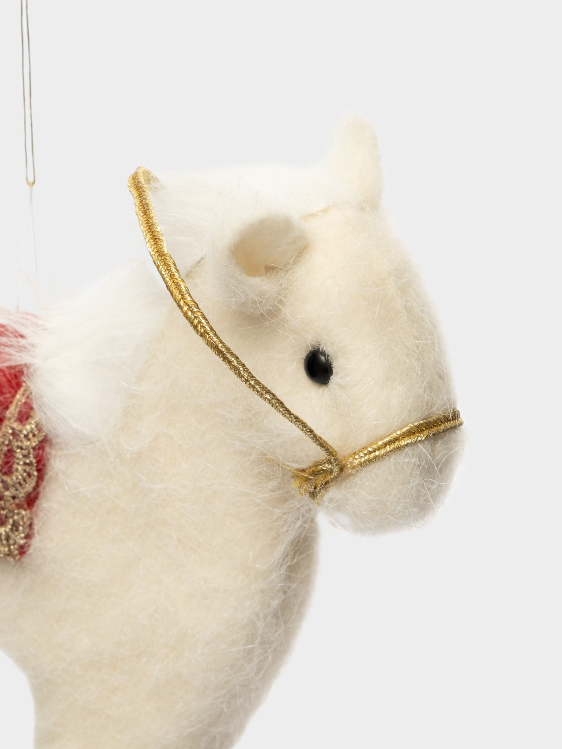 Игрушка елочная, 17 см, пенопласт/полиэстер, молочно-красная, Лошадка, New year