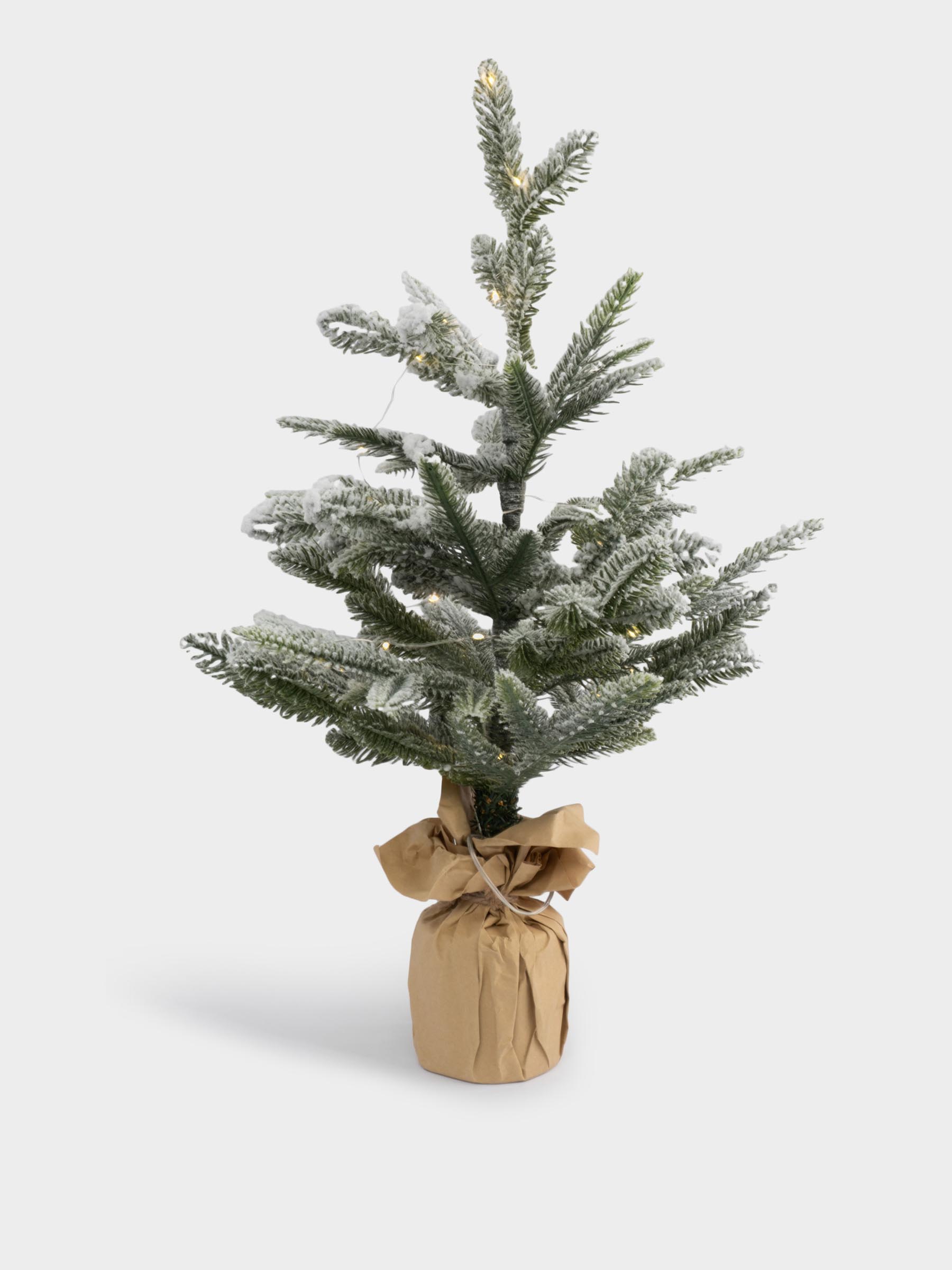 Ель искусственная, 60 см, в крафте, с подсветкой, полиэтилен, Interior natural