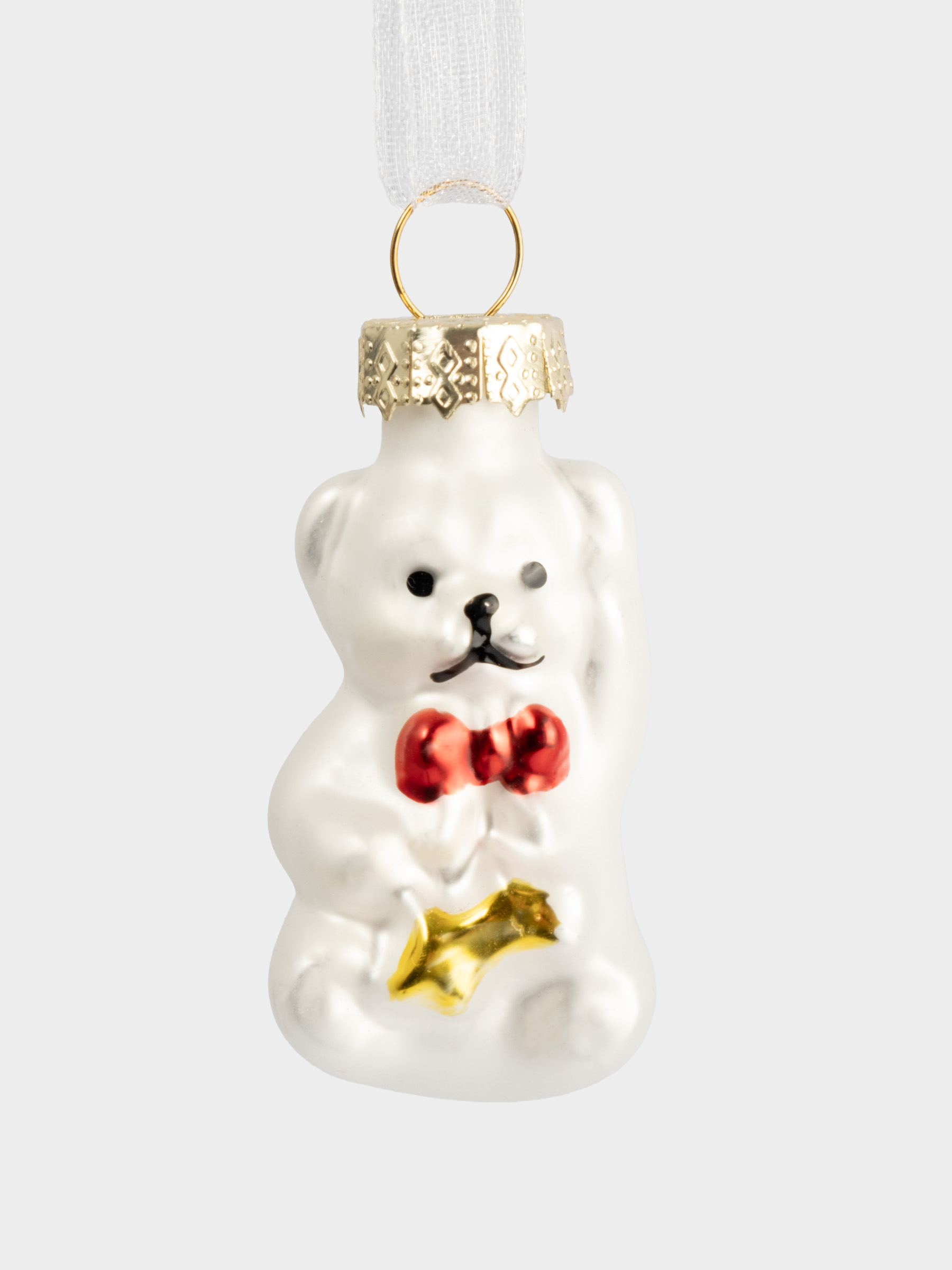 Набор елочных игрушек, 4 см, 4 шт, стекло, с блестками, Мишка/Домик/Лошадка/Елка, New year