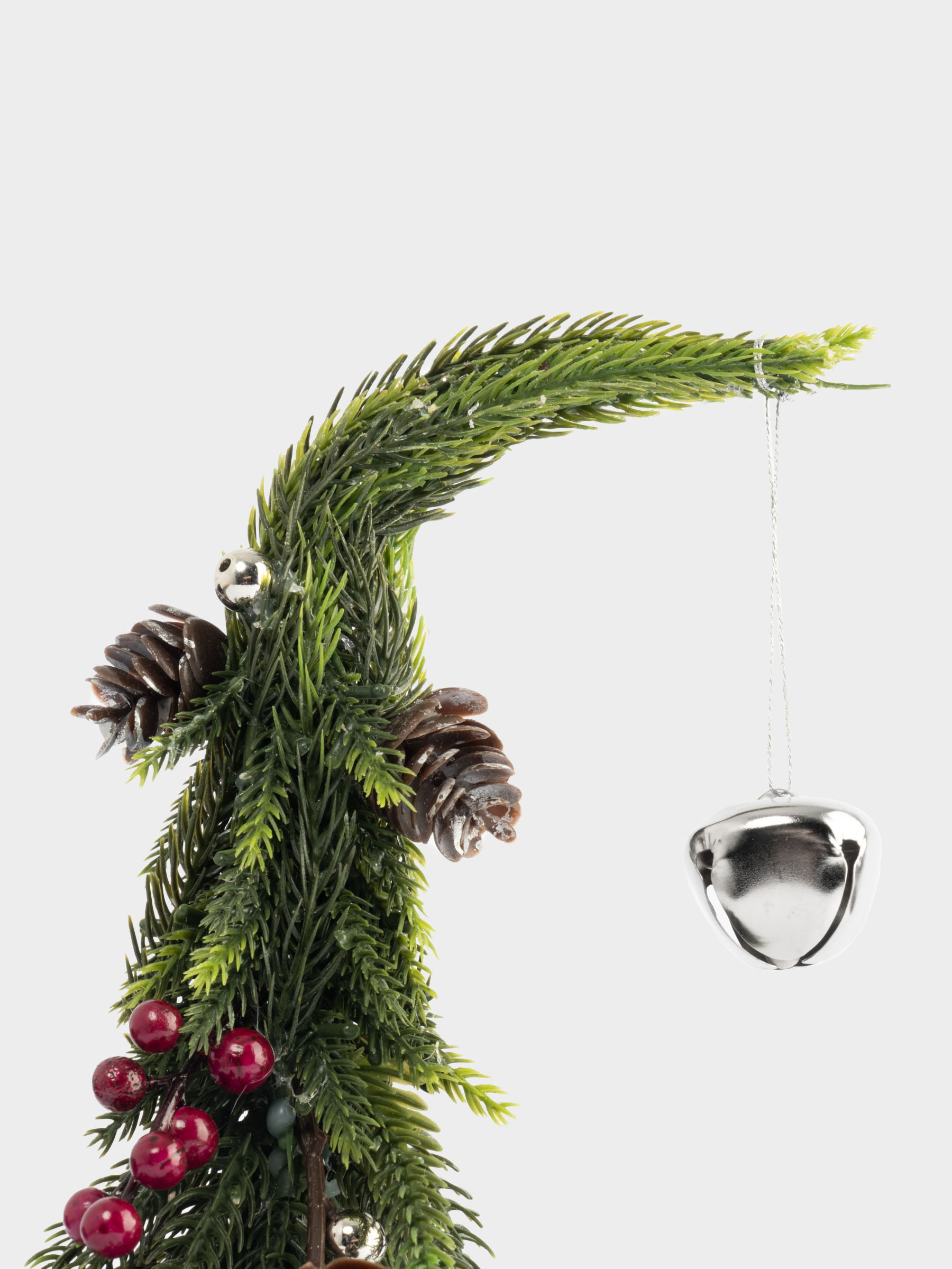 Ель искусственная, 29 см, полиэтилен/пенопласт, Шишки и ягоды, Interior natural