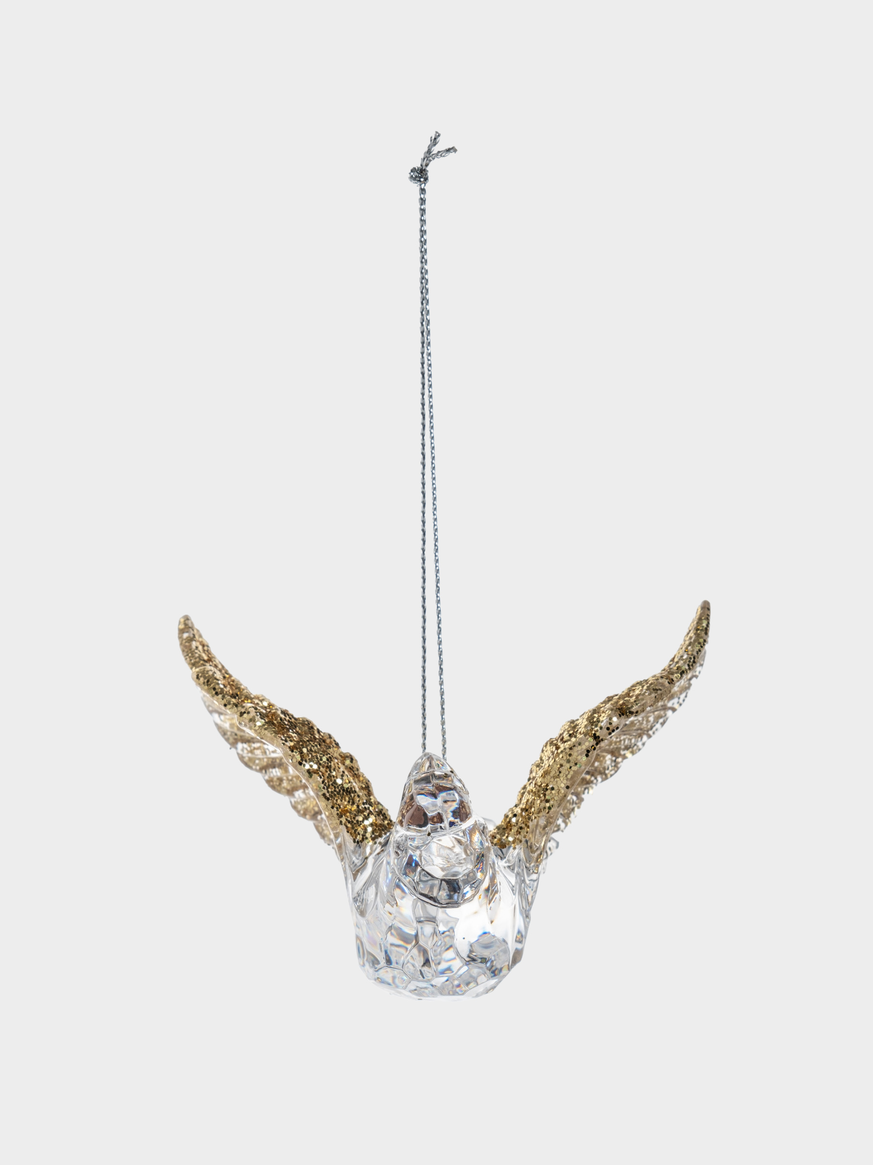 Игрушка елочная, 9 см, акрил, прозрачно-золотистая, Птица, Event
