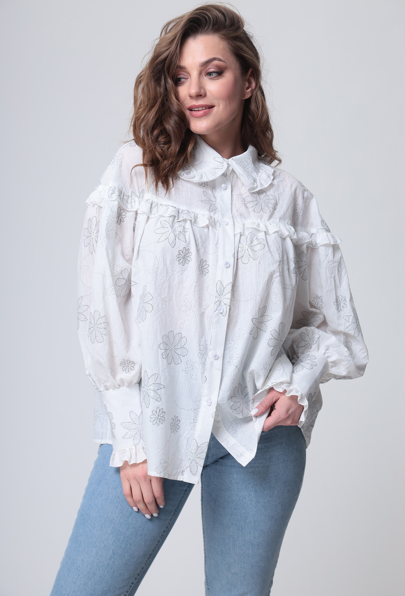 ст. цена1499руб.! Блуза Anastasia Mak 1022 белый