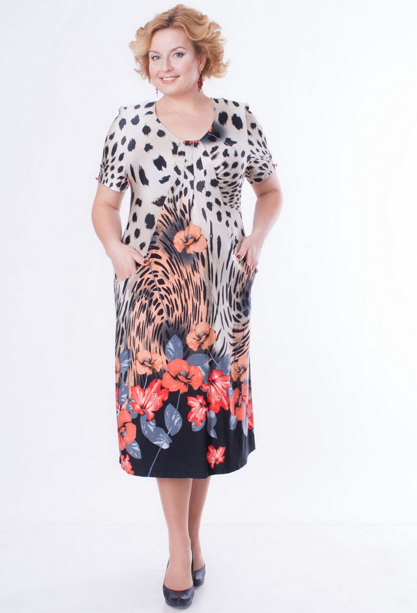 ст. цена1799руб.! Платье МЕДЕЯ И К 1410 пятна цветы