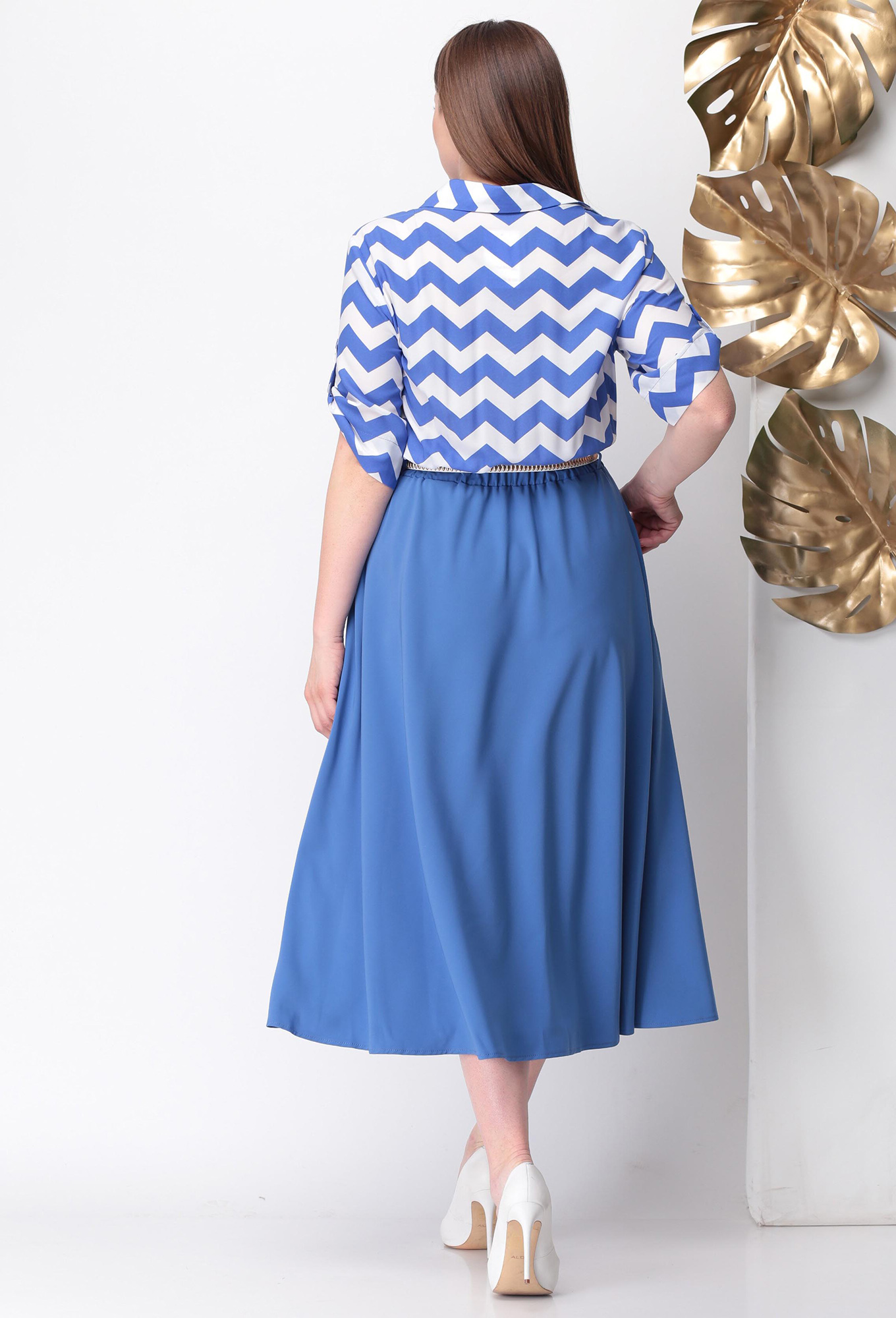 ст. цена2099руб.! Платье Michel Chic 695 василек зигзаг