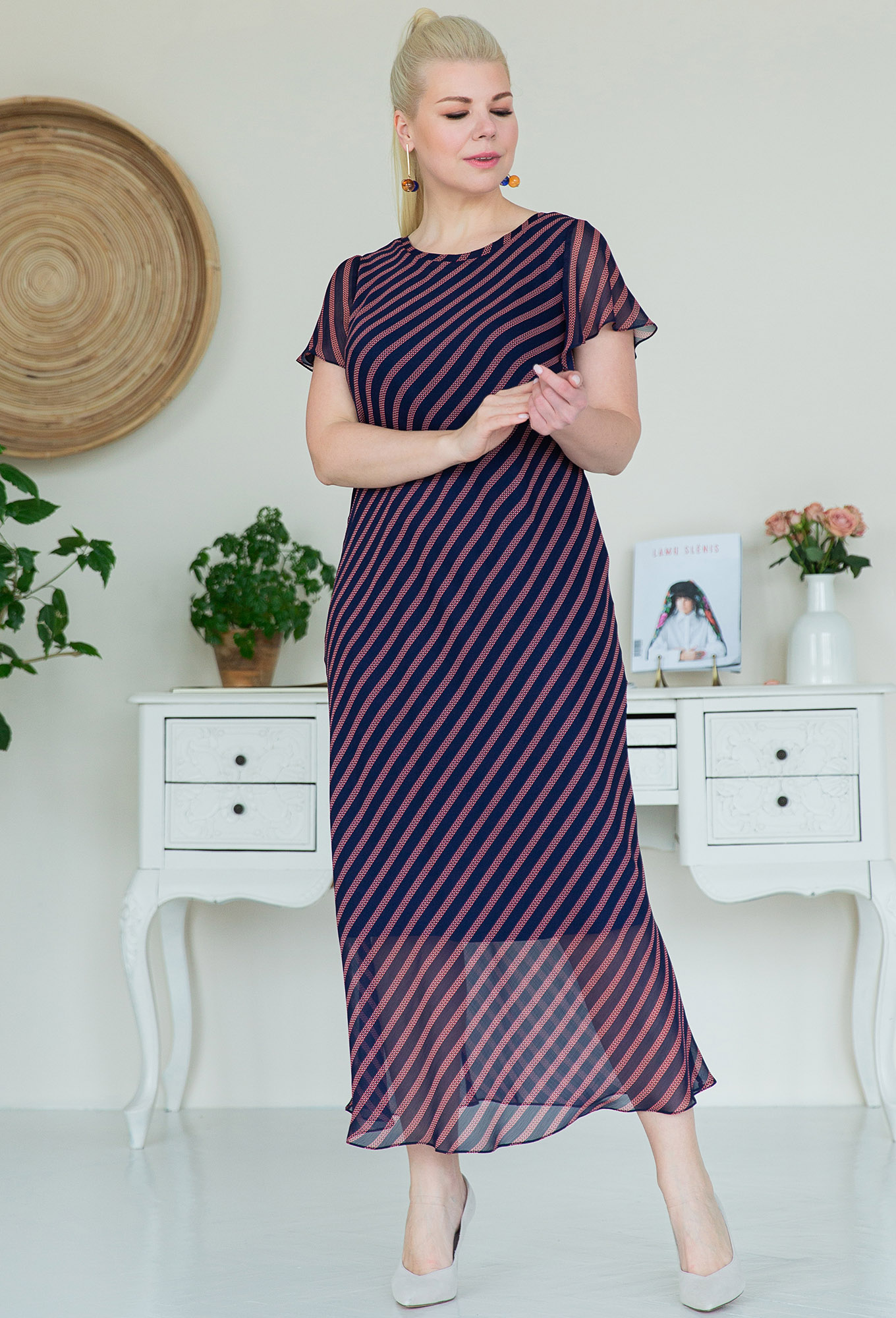 ст. цена2199руб.! Платье ASV 2414 сине-красный