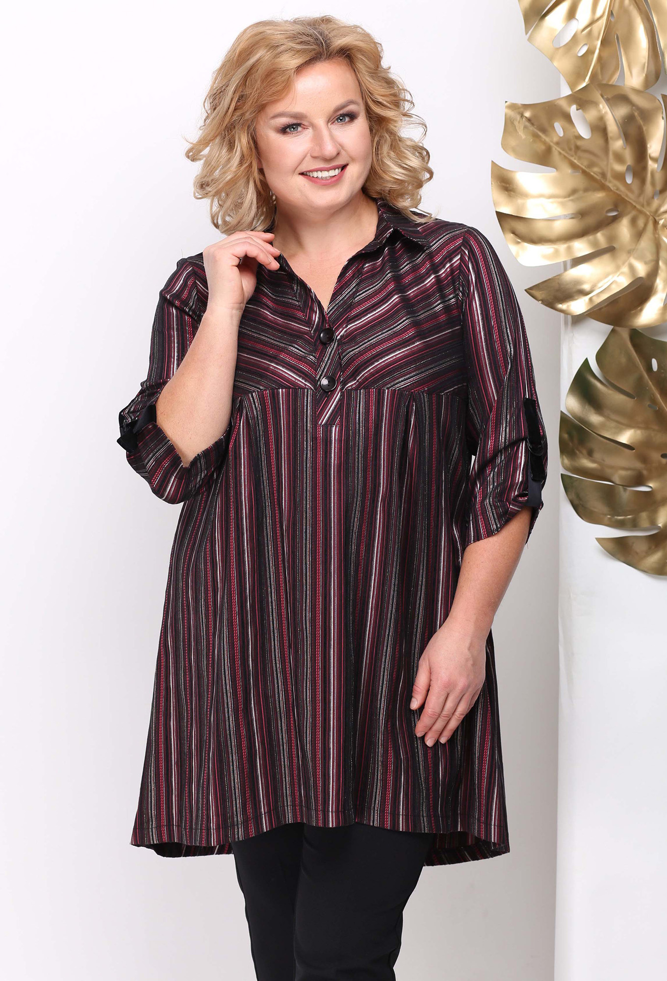 ст. цена1699руб.! Блуза Michel Chic 742 золотой-бордо