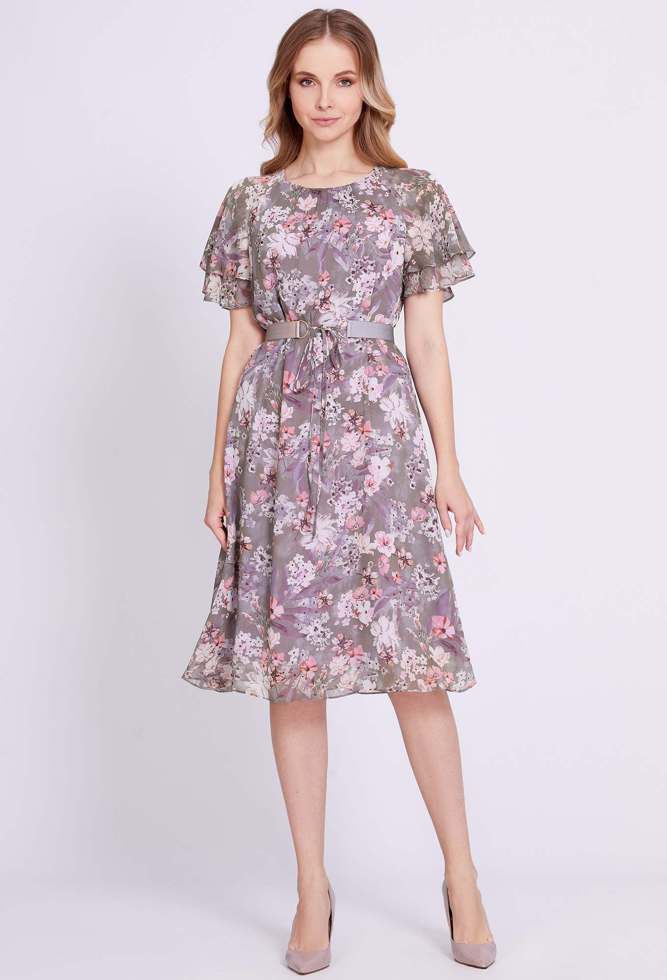 ст. цена2499руб.! Платье Bazalini 4727 сирень цветы