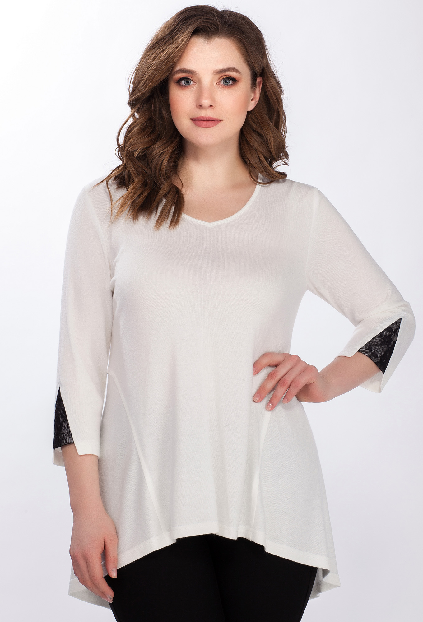 ст. цена1499руб.! Туника МЕДЕЯ И К 1974 молочно-черный