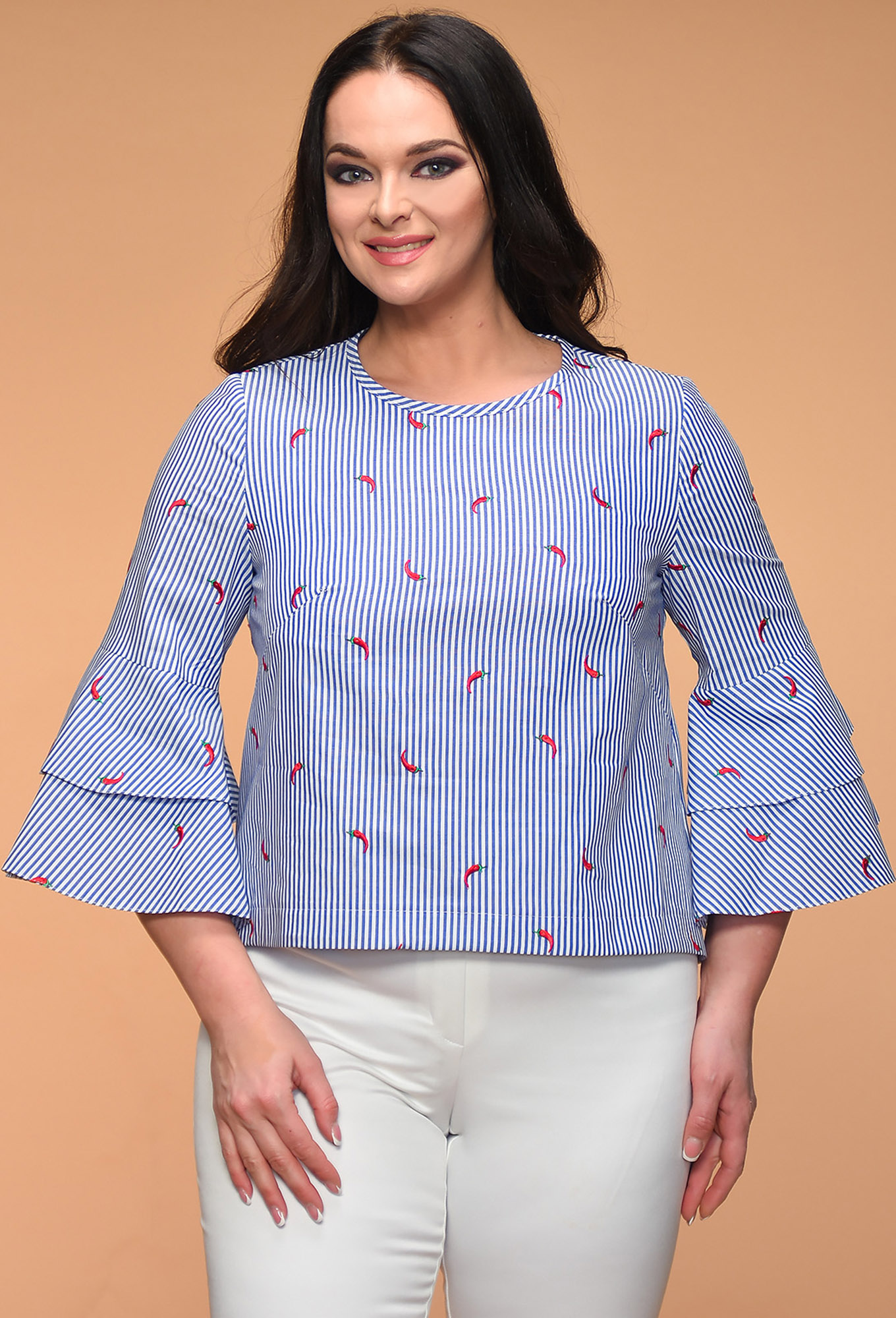 ст. цена1299руб.! Блуза МЕДЕЯ И К 1917 голубой полоска