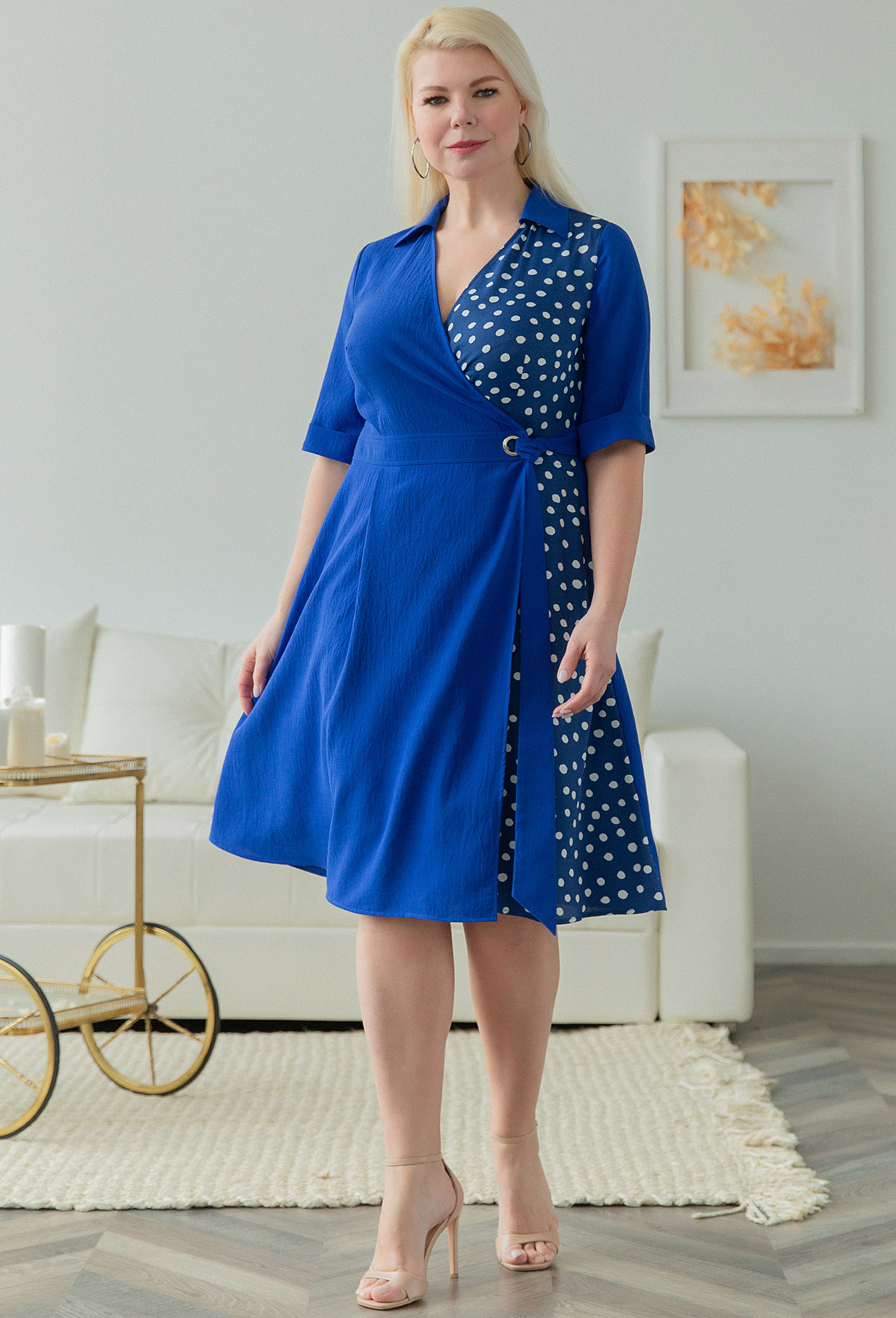 ст. цена2199руб.! Платье ASV 2510 сине-белый