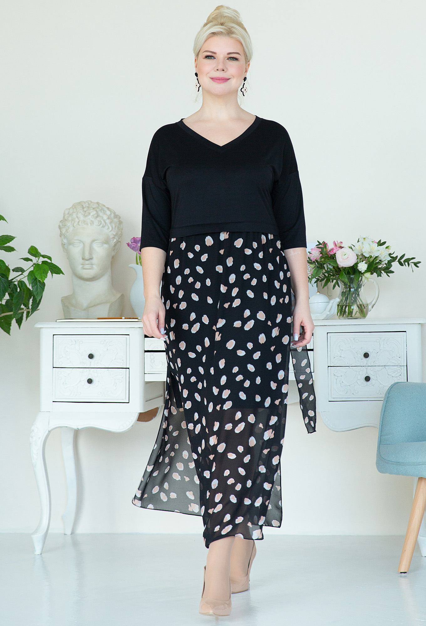 ст. цена2499руб.! Платье ASV 2379 черно-коричневый