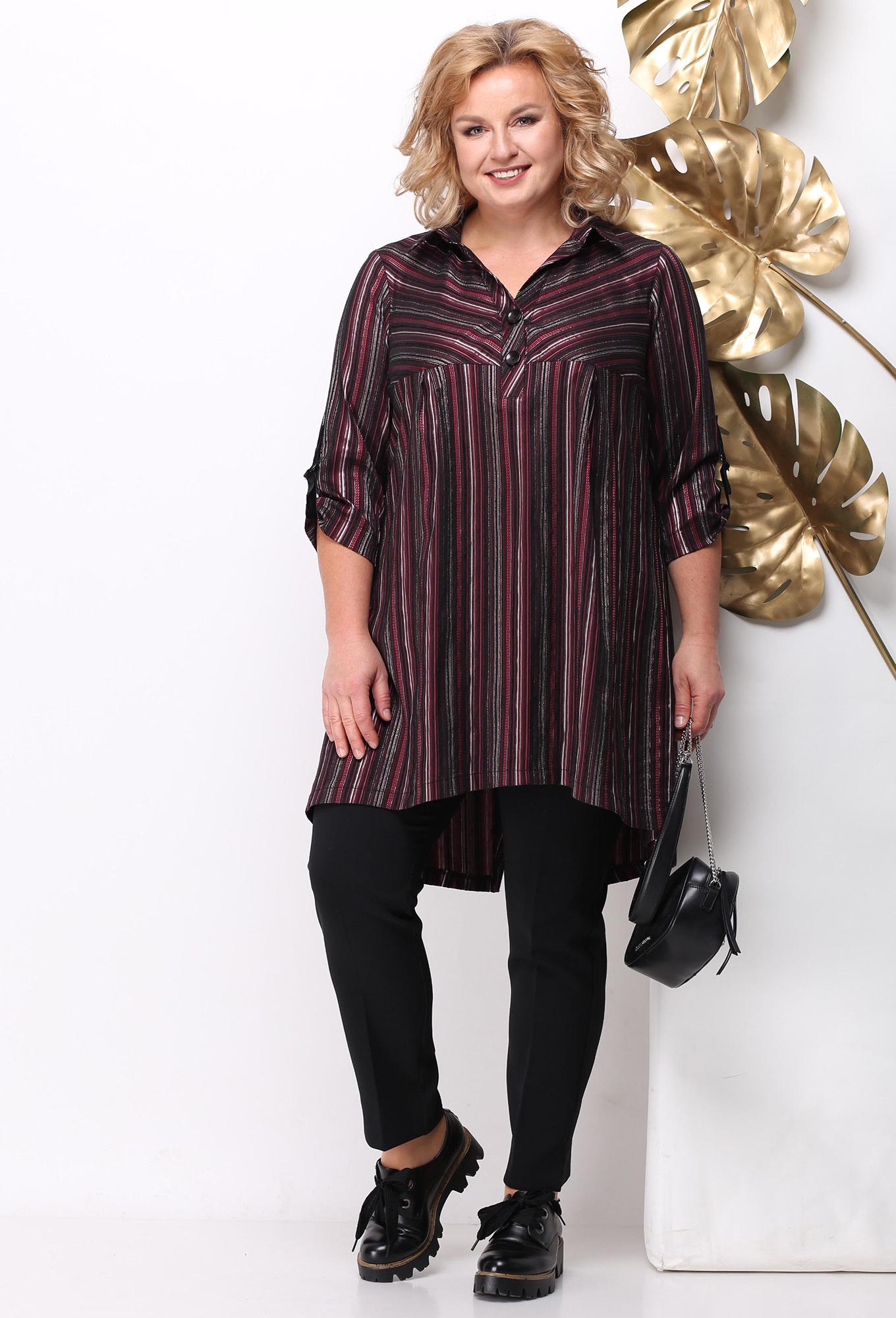 ст. цена1699руб.! Блуза Michel Chic 742 золотой-бордо