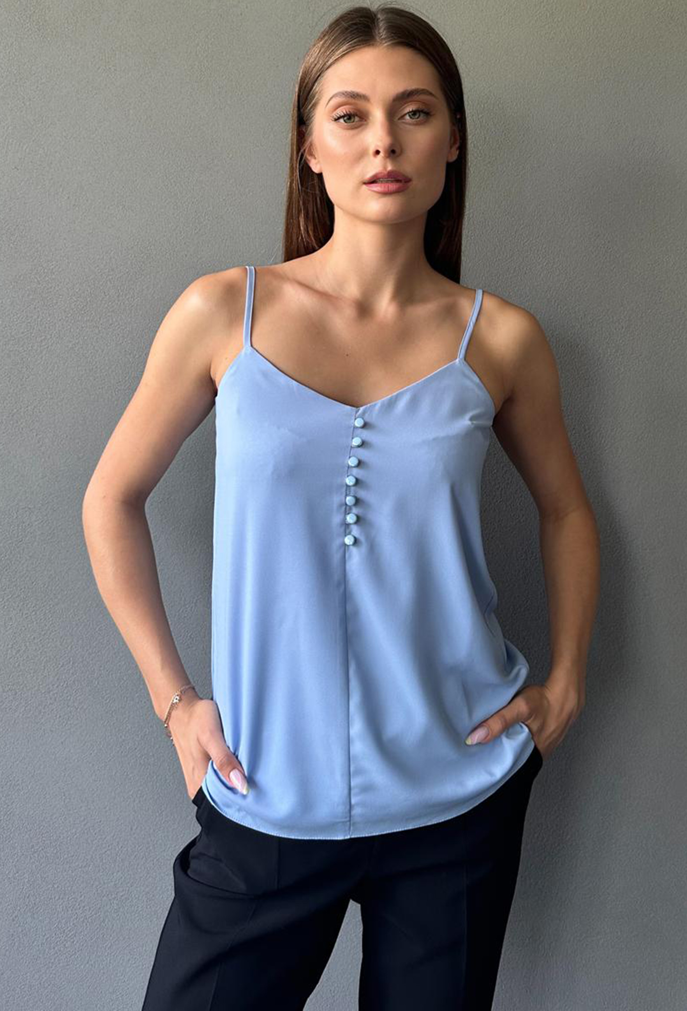 ст. цена1299руб.! Блуза Panda 42540 голубой