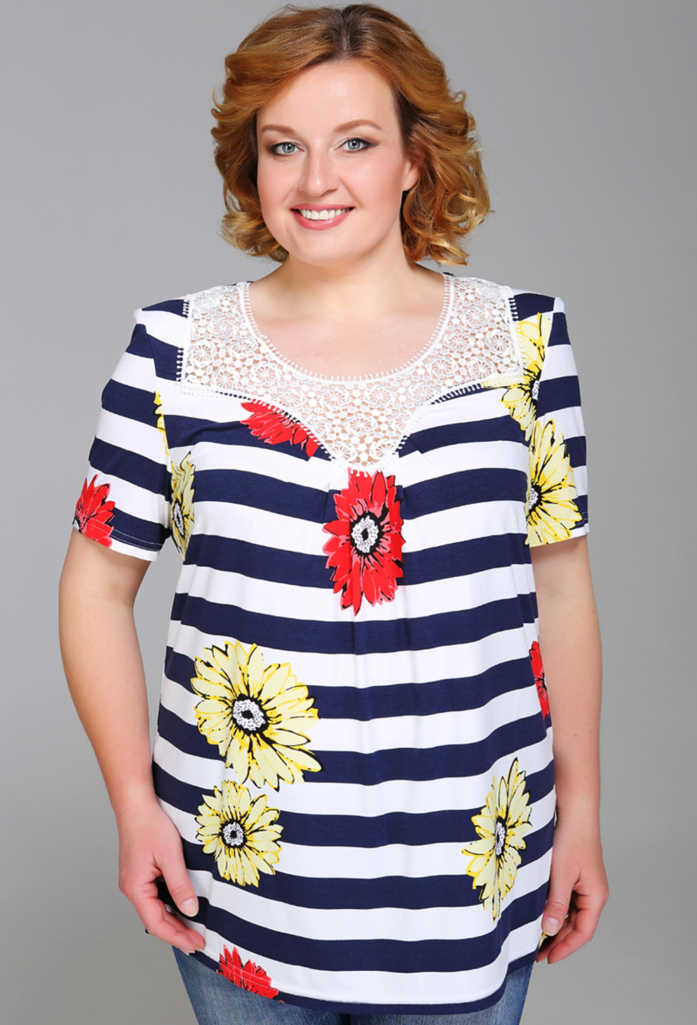 ст. цена999руб.! Джемпер МЕДЕЯ И К 1590 красные цветы