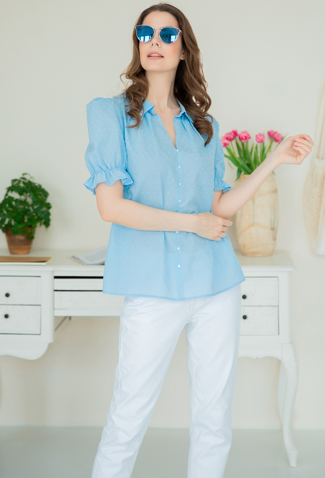 ст. цена1699руб.! Блуза ASV 2377 голубой