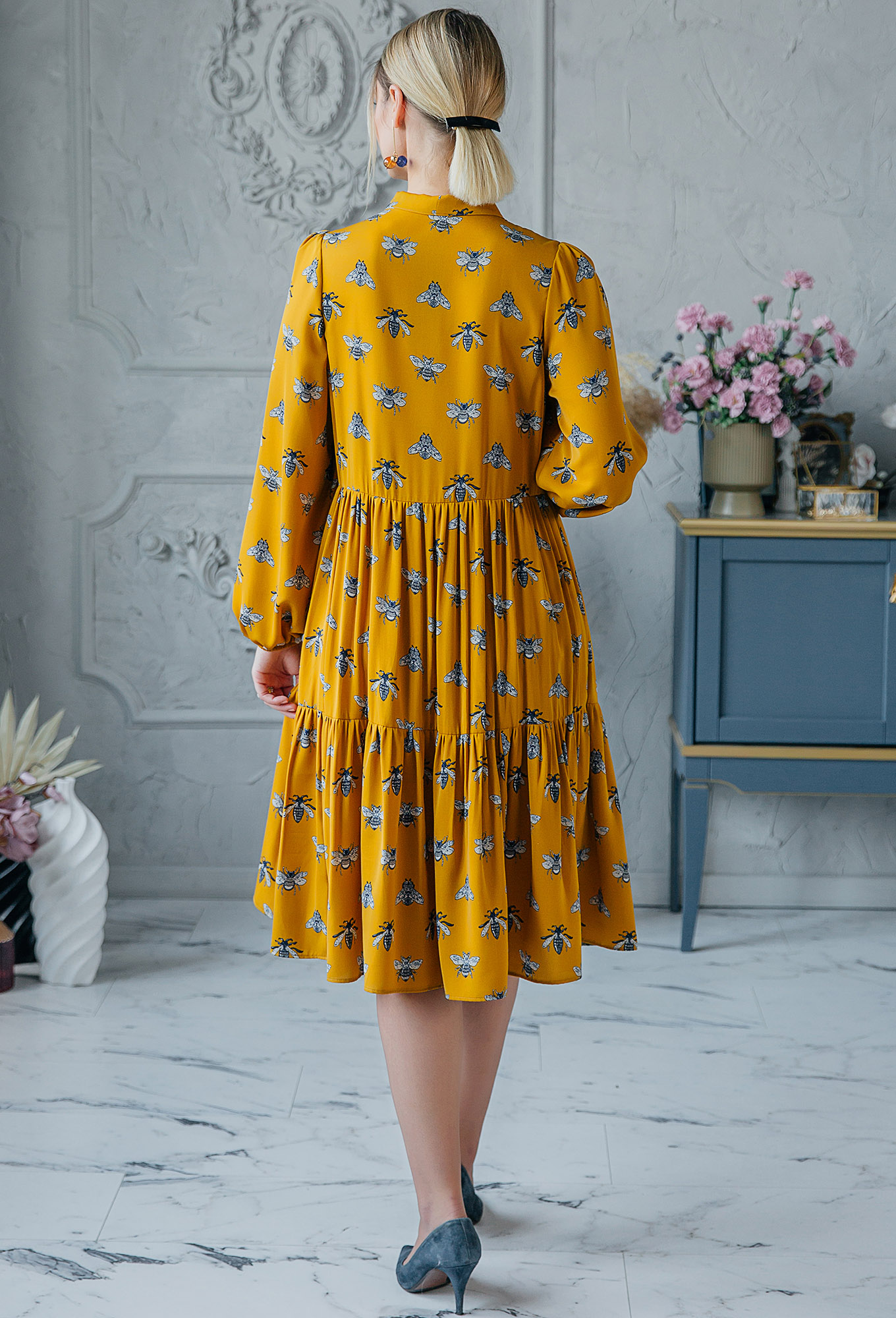 ст. цена2199руб.! Платье ASV 2440 горчичный